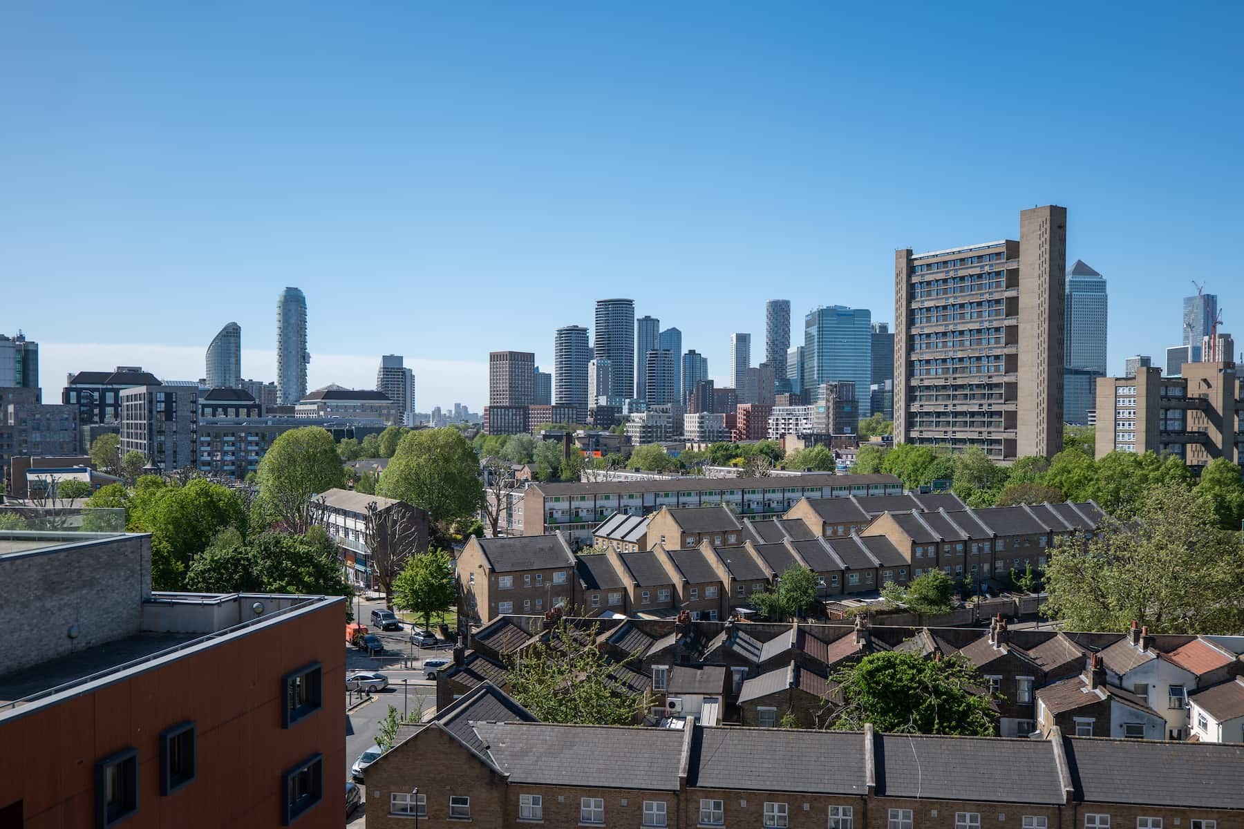 View towards Canary Wharf from apartment 13 balcony