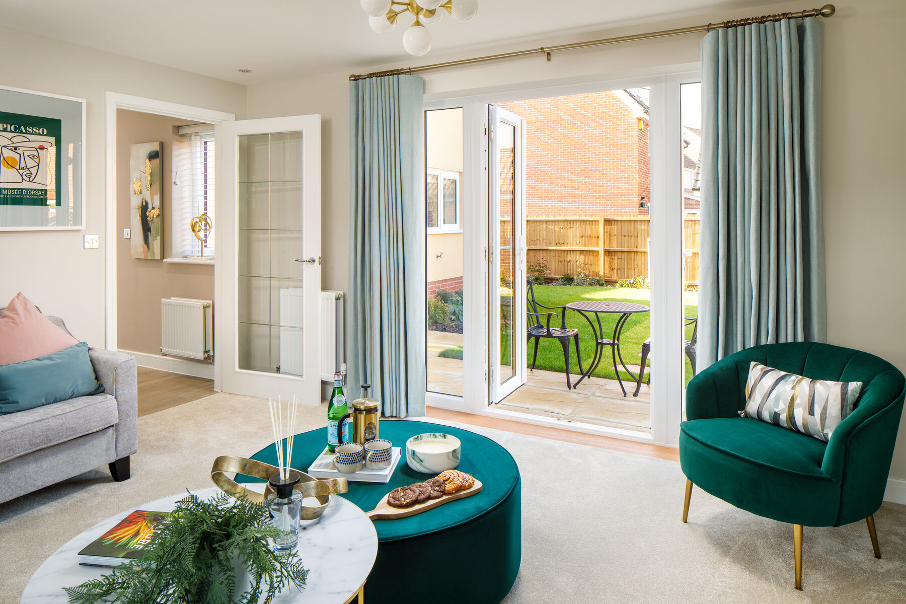 French doors in the lounge that lead to the garden 