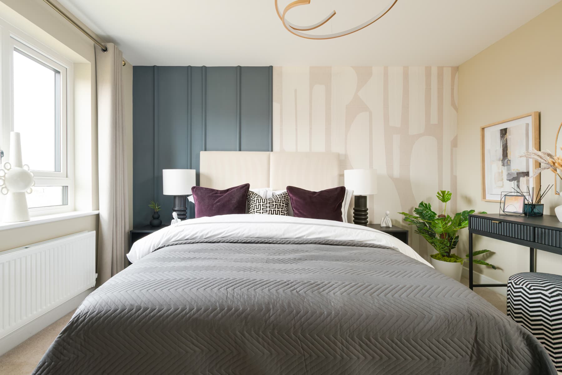 Bedroom 1 beams with natural light