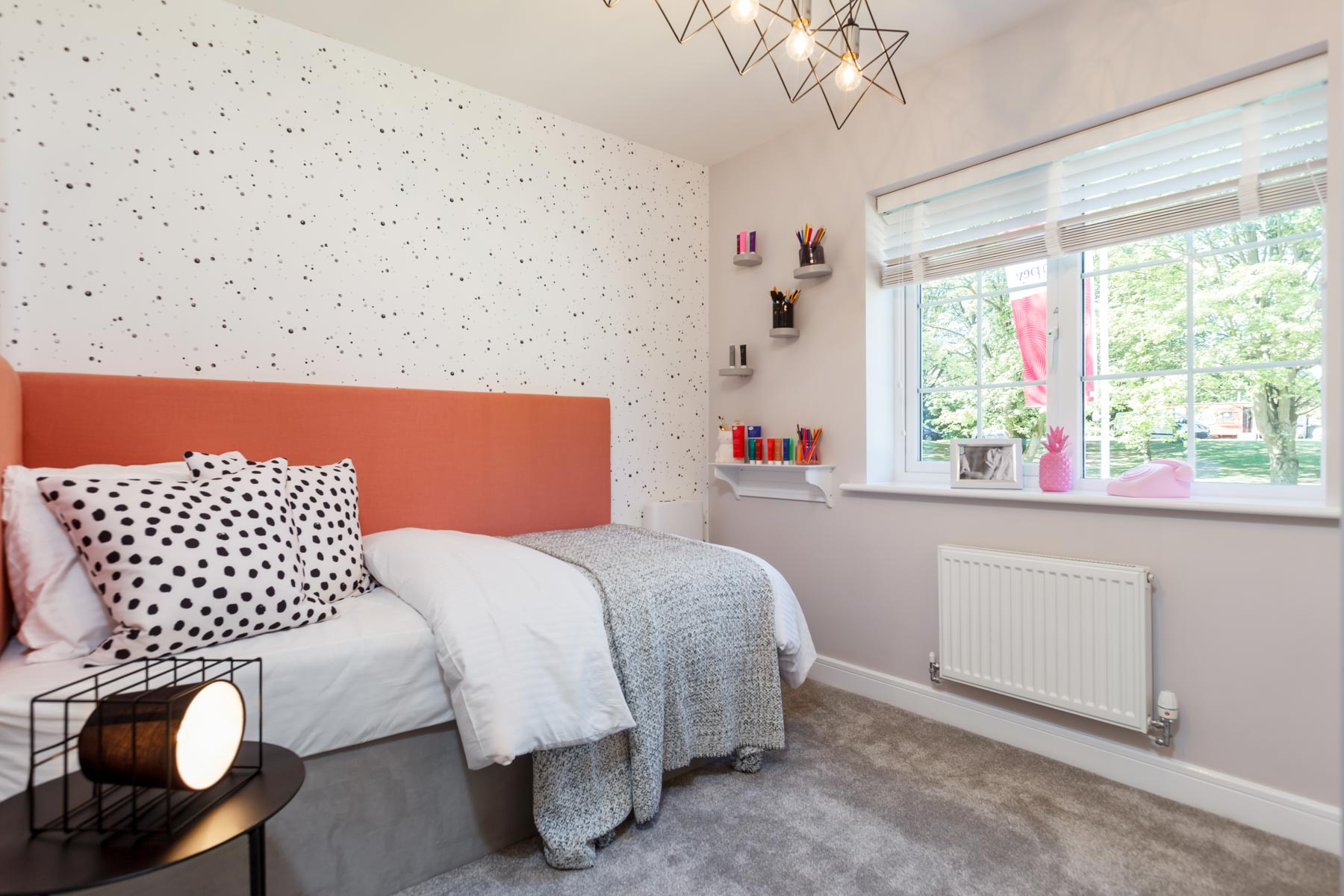 A single fourth bedroom can be used as a home office