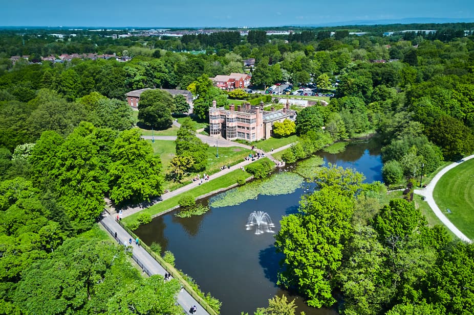 birds eye view of Astley Hall