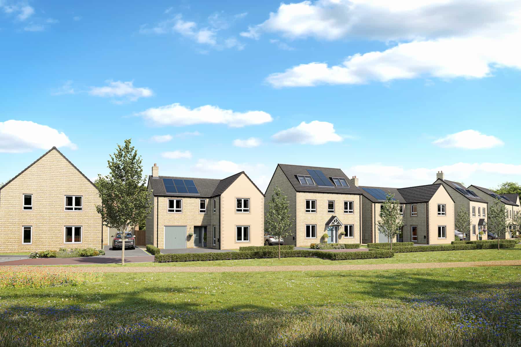 Complete with electric car charging, triple glazing, solar panels and other sustainable features