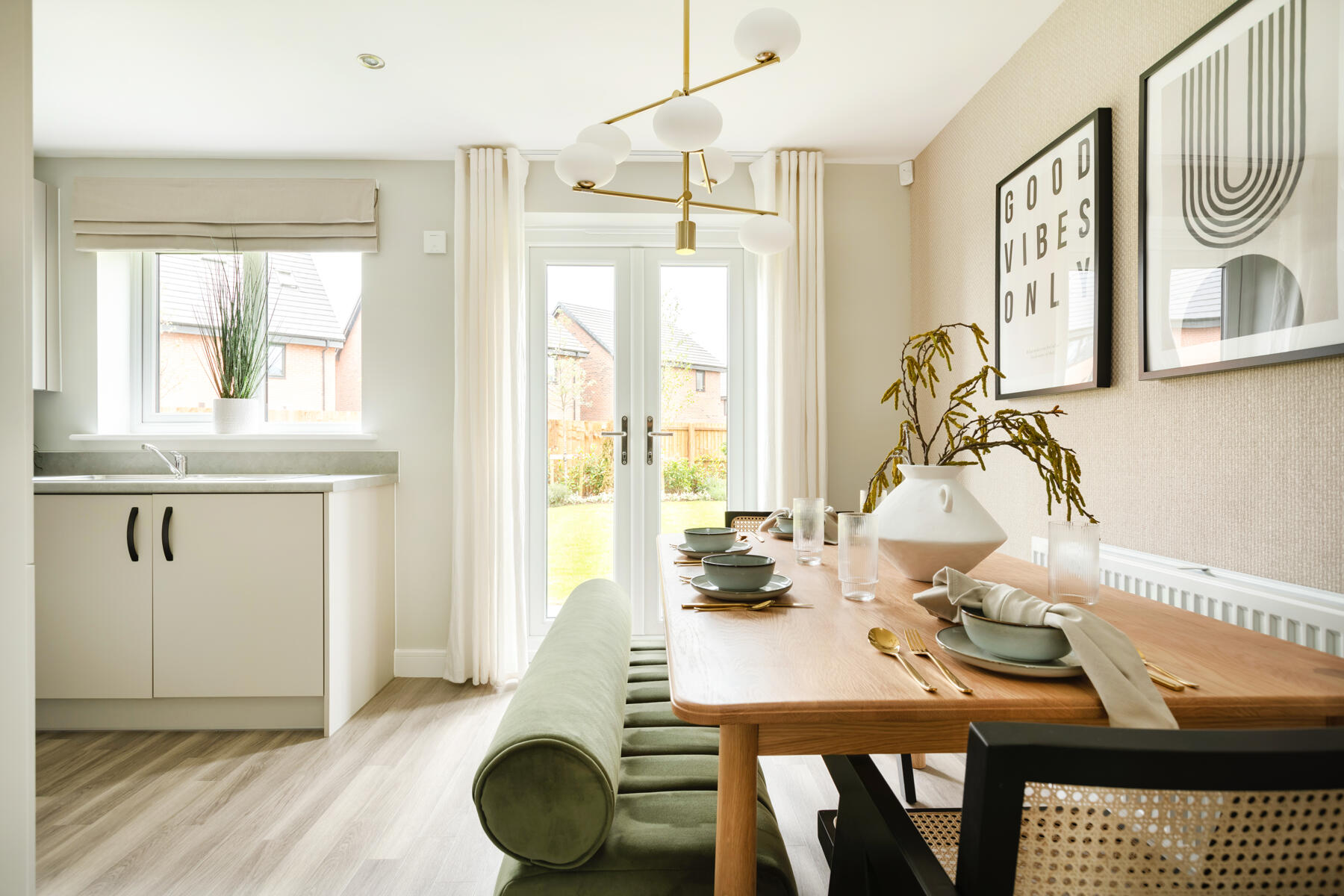 French doors giving plenty of light