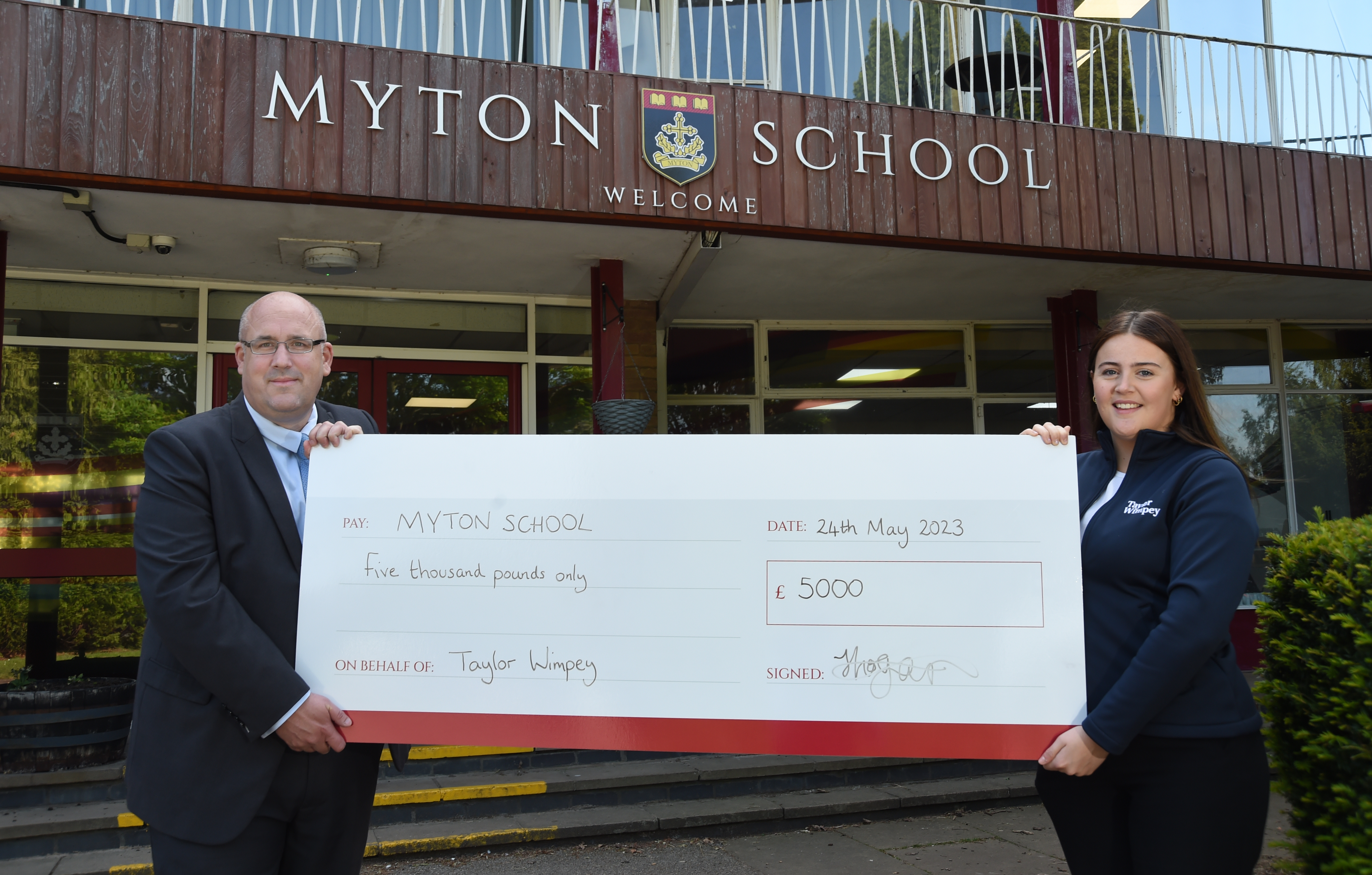 Myton school donation