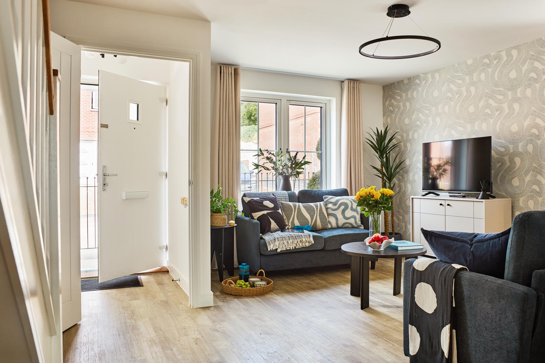 Light and airy lounge with views to the front