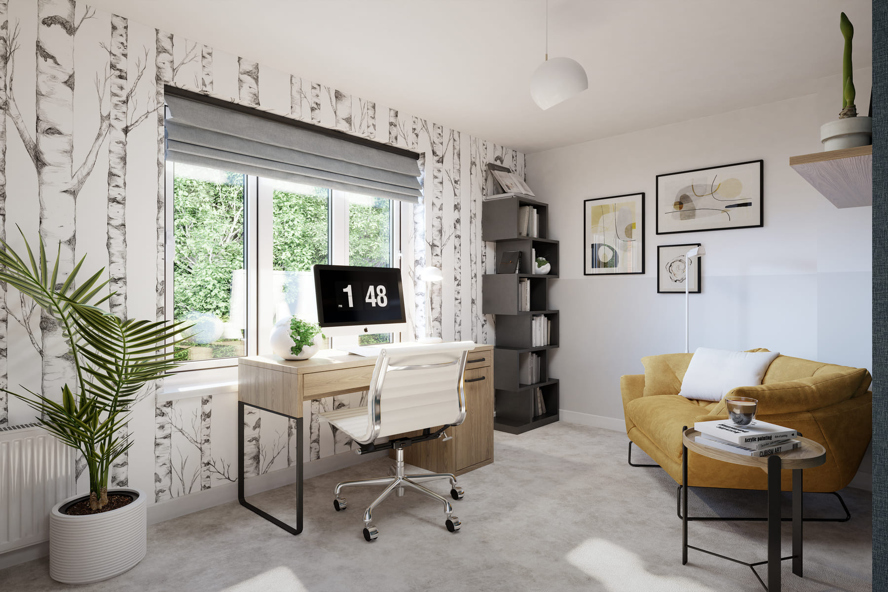 Home office with desk