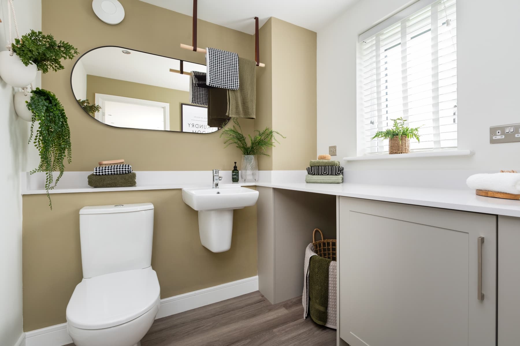 A handy utility room adds convenience