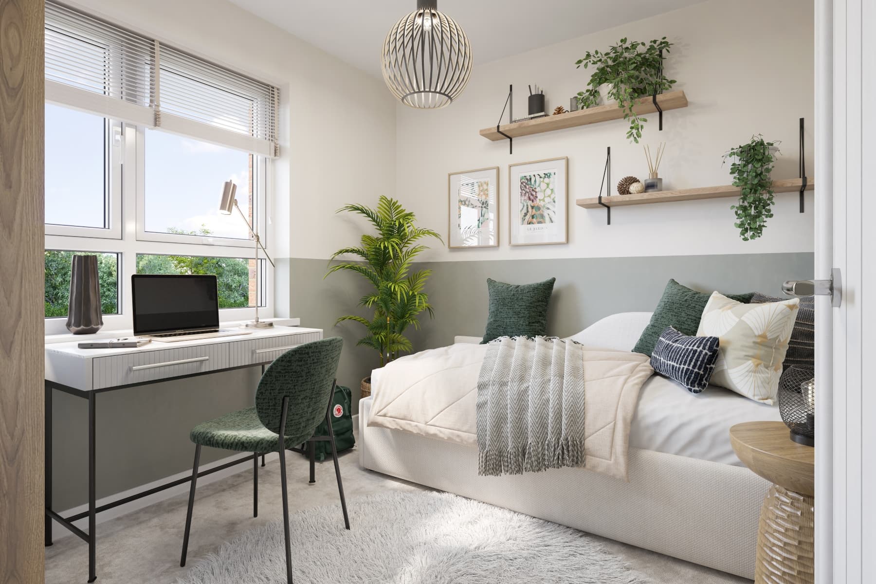 Bedroom 2 could be used as a home office or dressing room