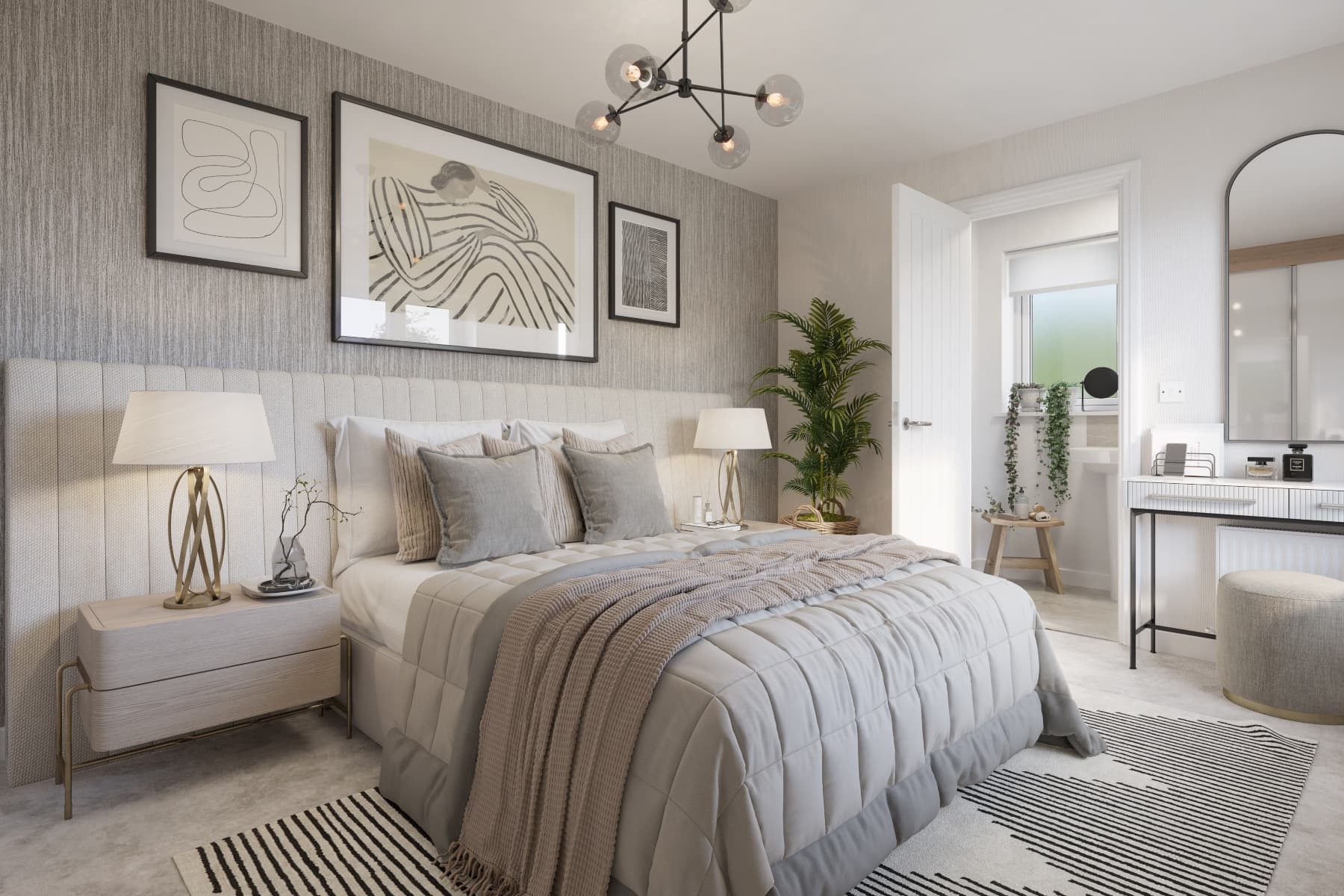 Spacious main bedroom with private ensuite