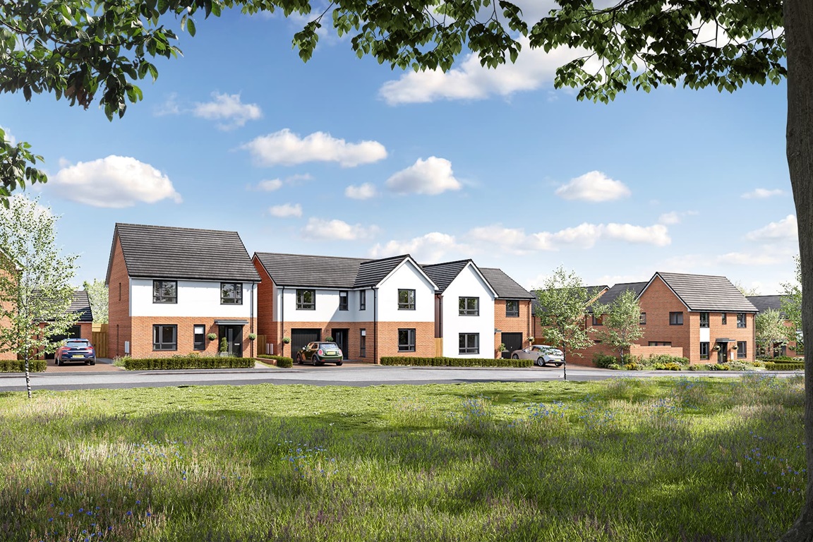 An Artist's impression of a street scene at Kenton Bank Meadows