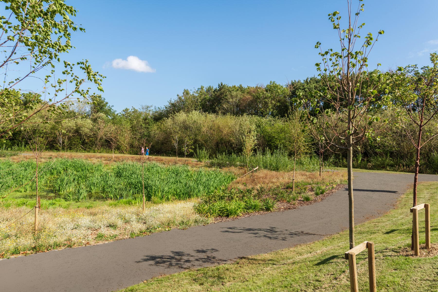 The development is surrounded by green open spaces