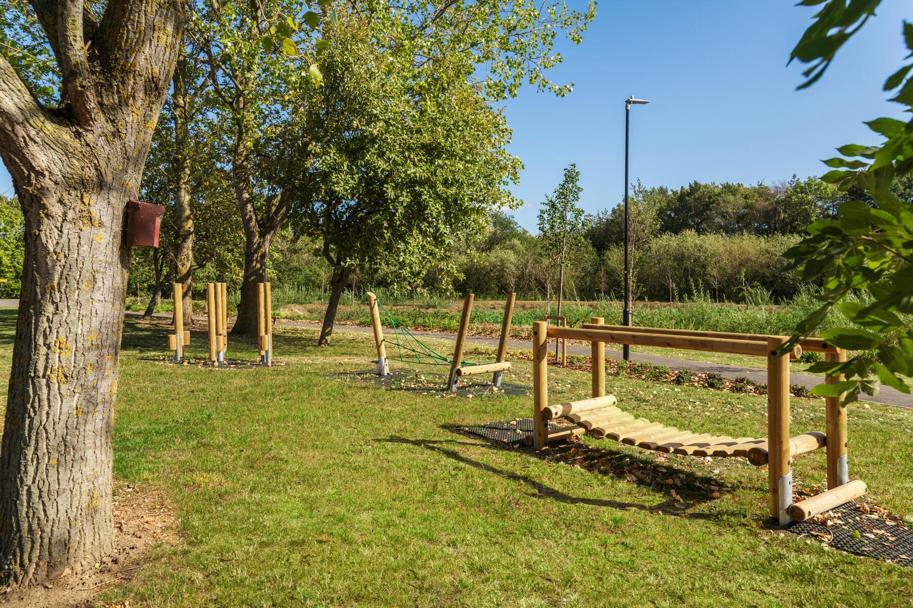 Natural play parks within the development allowing space for children to play