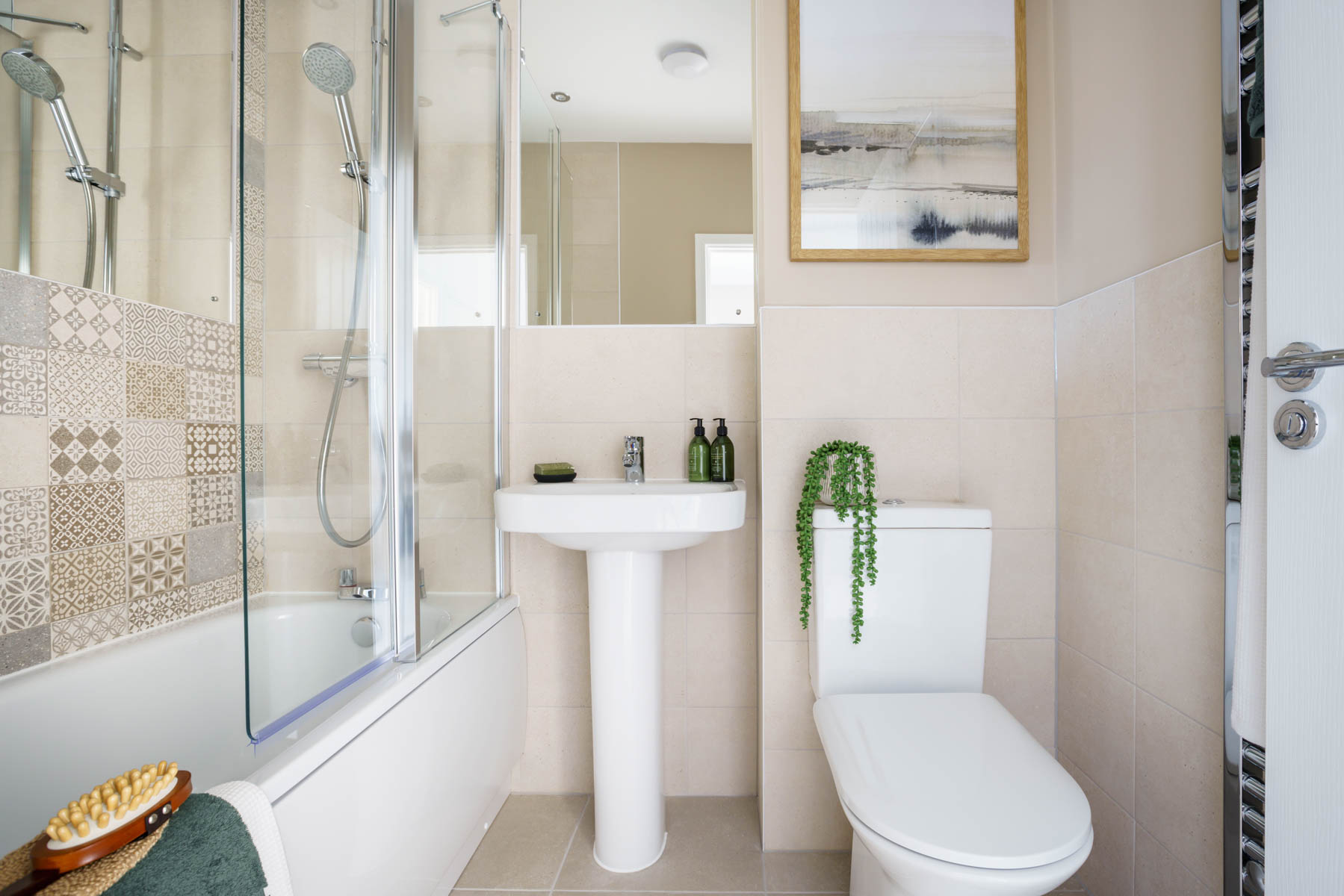 Bathroom with shower package