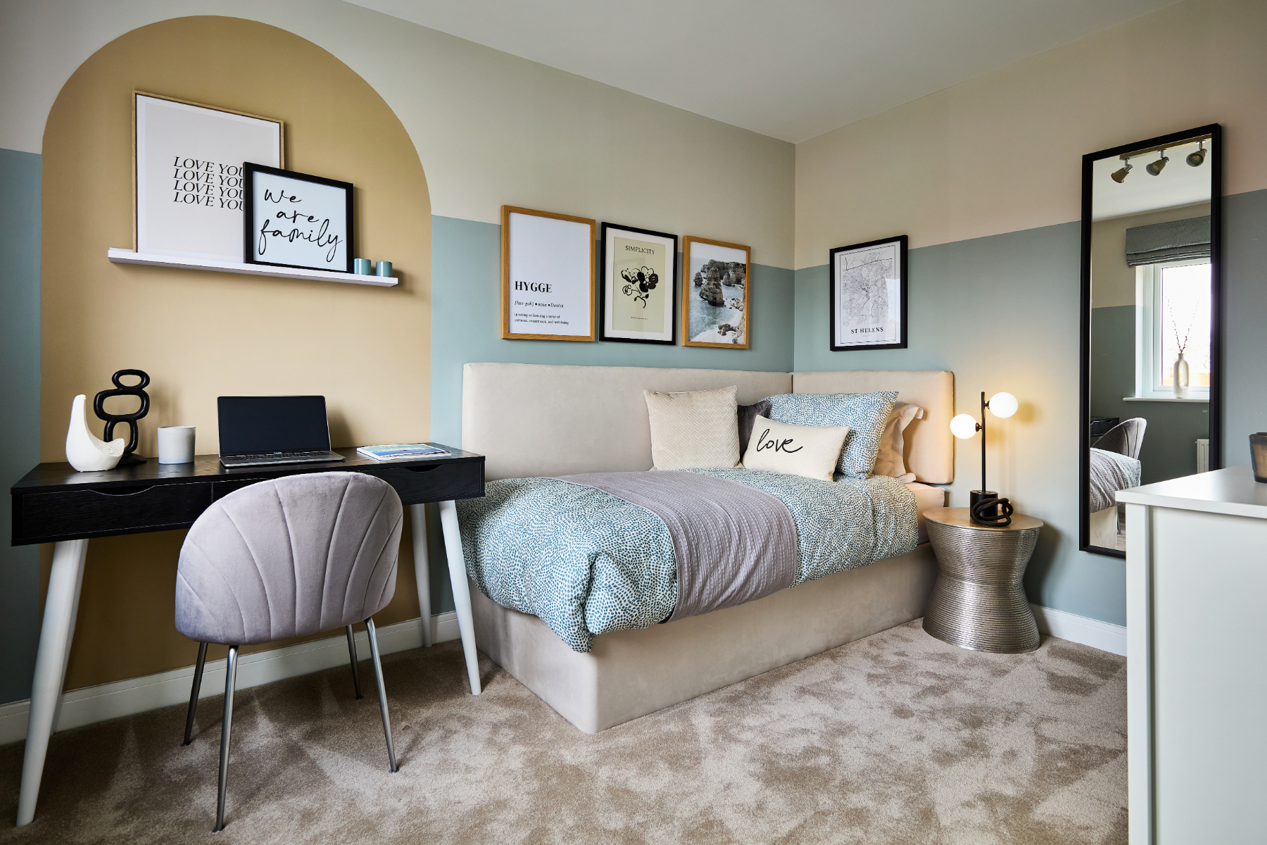 Bedroom three is ideal for guests or for home working