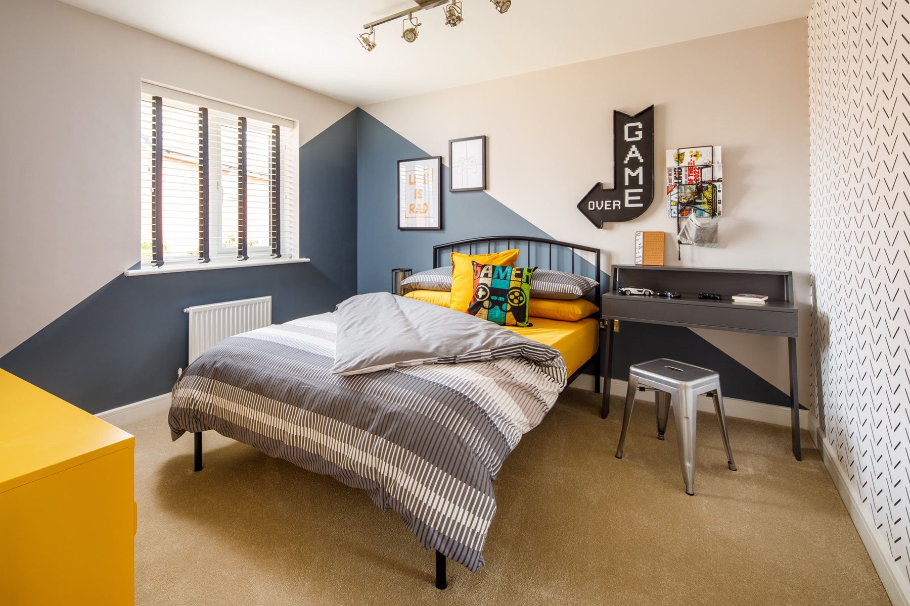 Bedroom 4 has space for both a double bed and working space