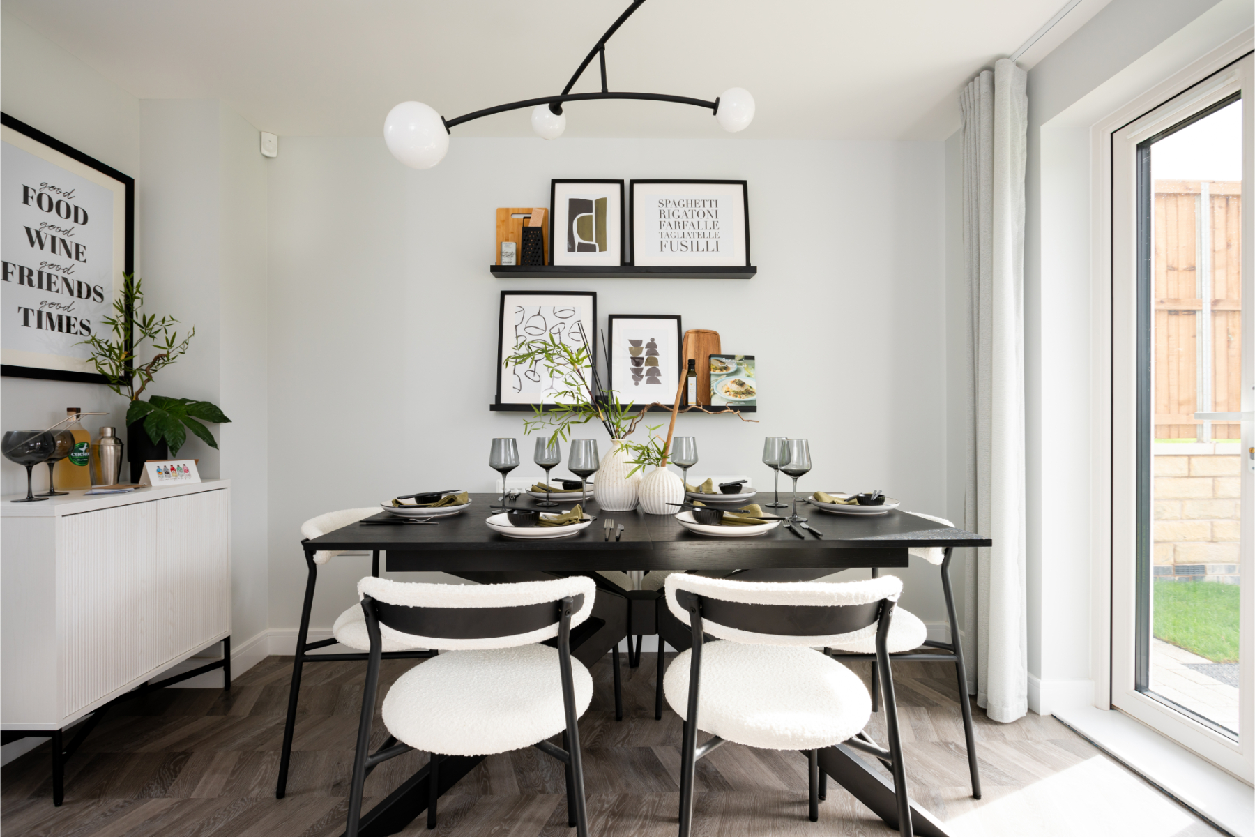 A stylish dining area for dinner parties