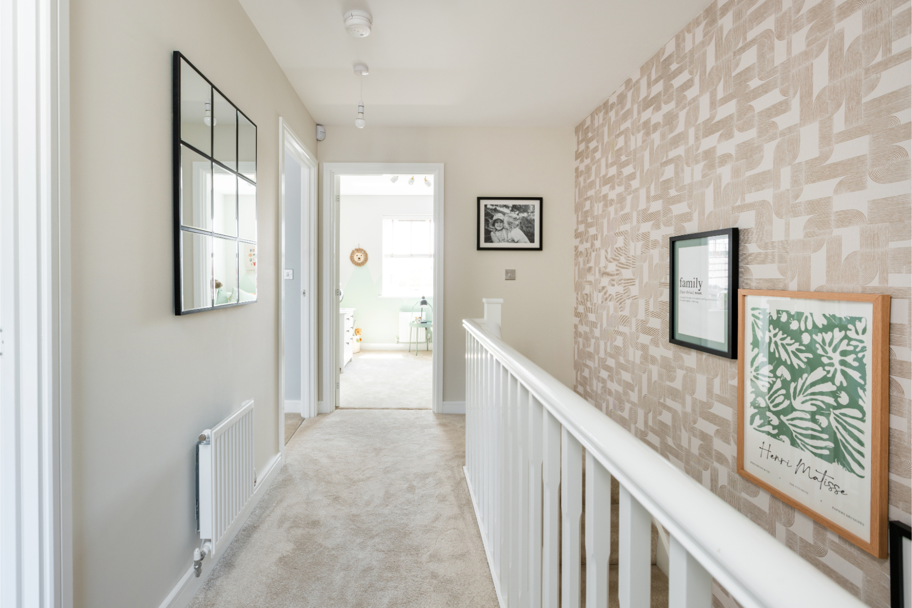 Make your way to the bedrooms in the Keeford