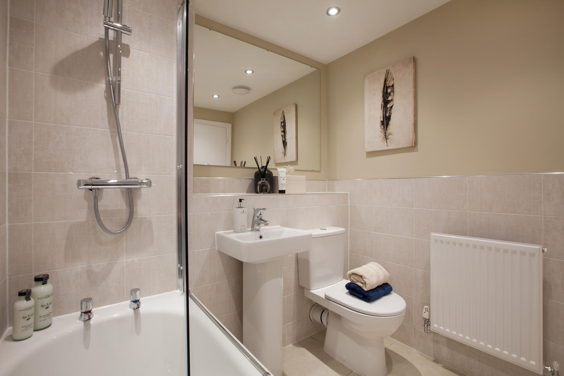 A choice of tiles sets the mood in the family bathroom