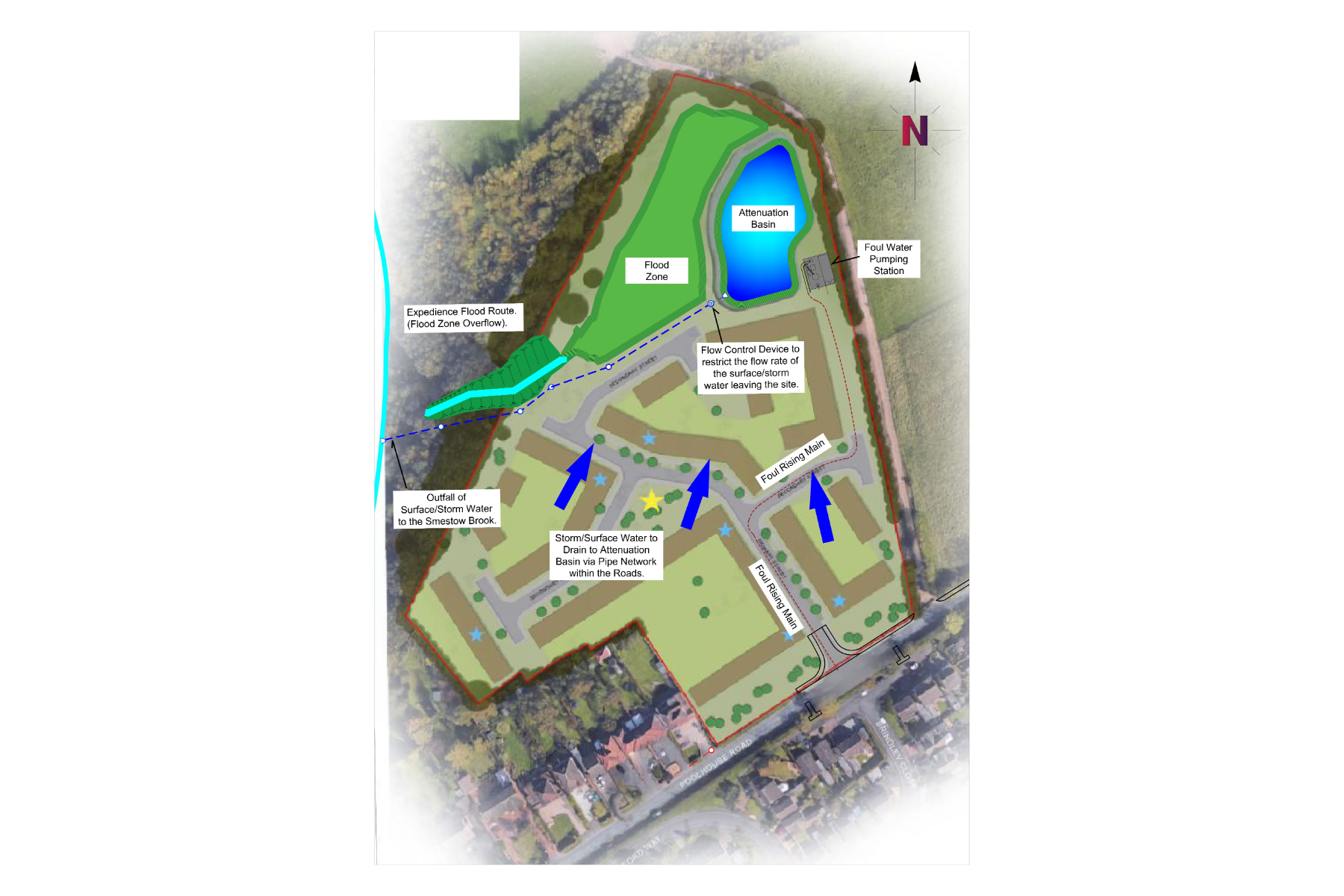 The drainage plan for the development