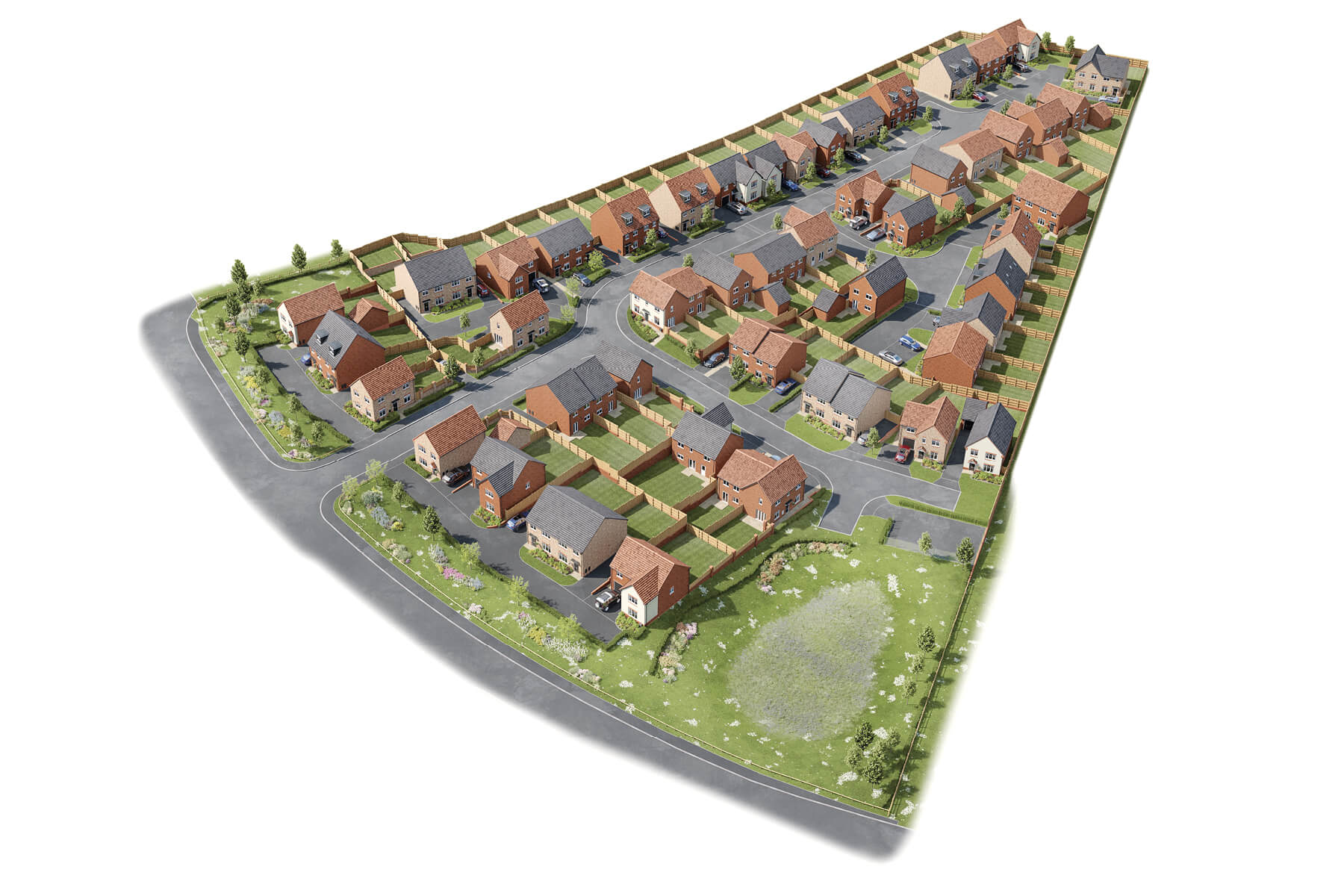 3D aerial view of Coed Issa