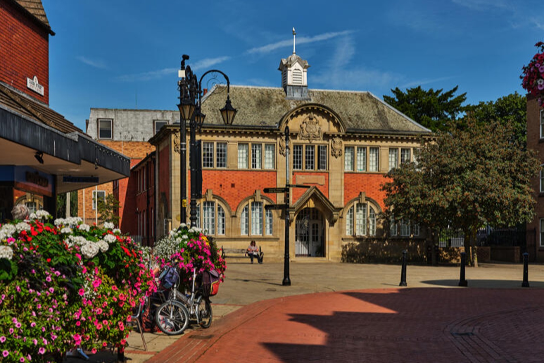 Cafes and old library in Wrexham centre