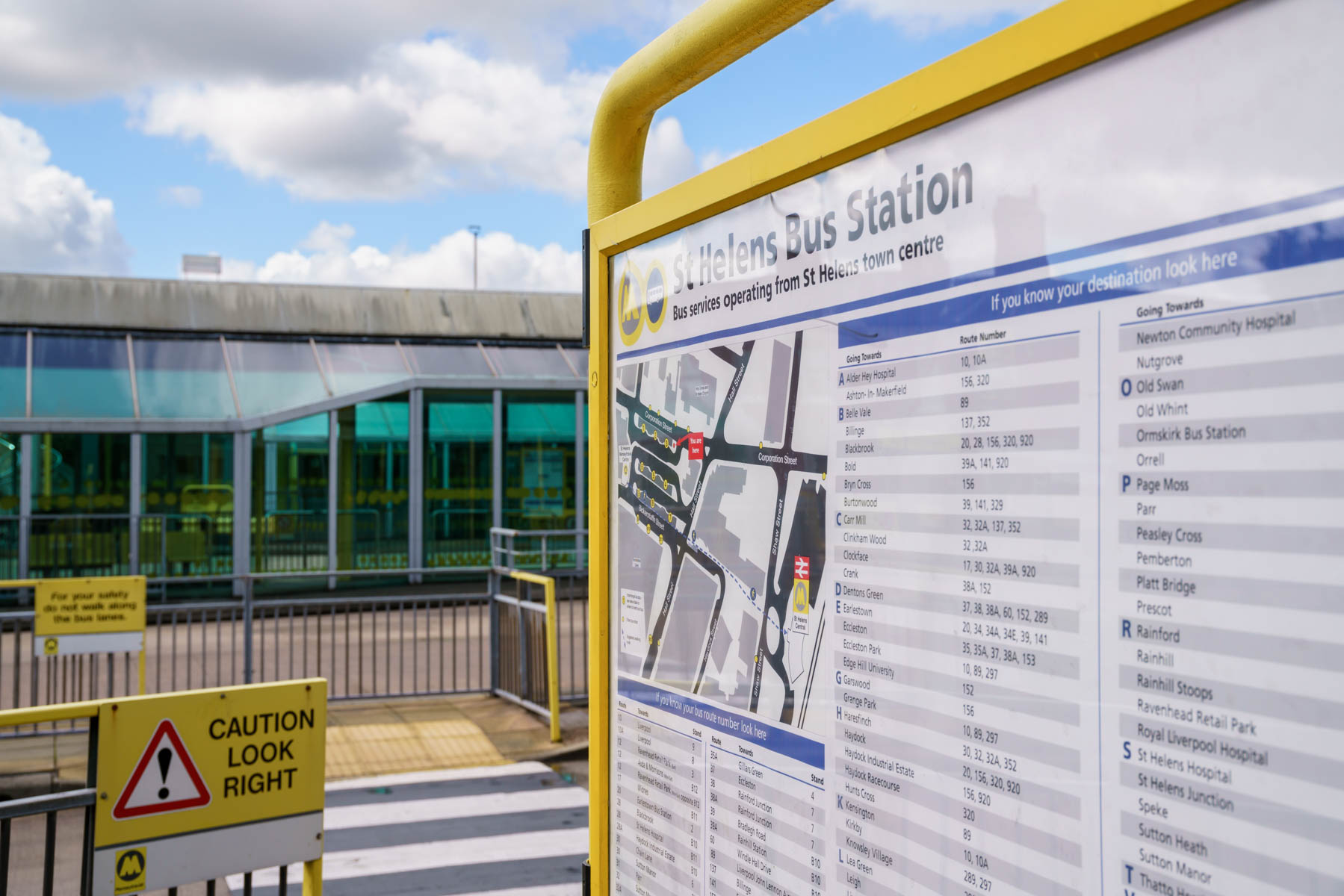 St Helens bus station is just a stone's throw away