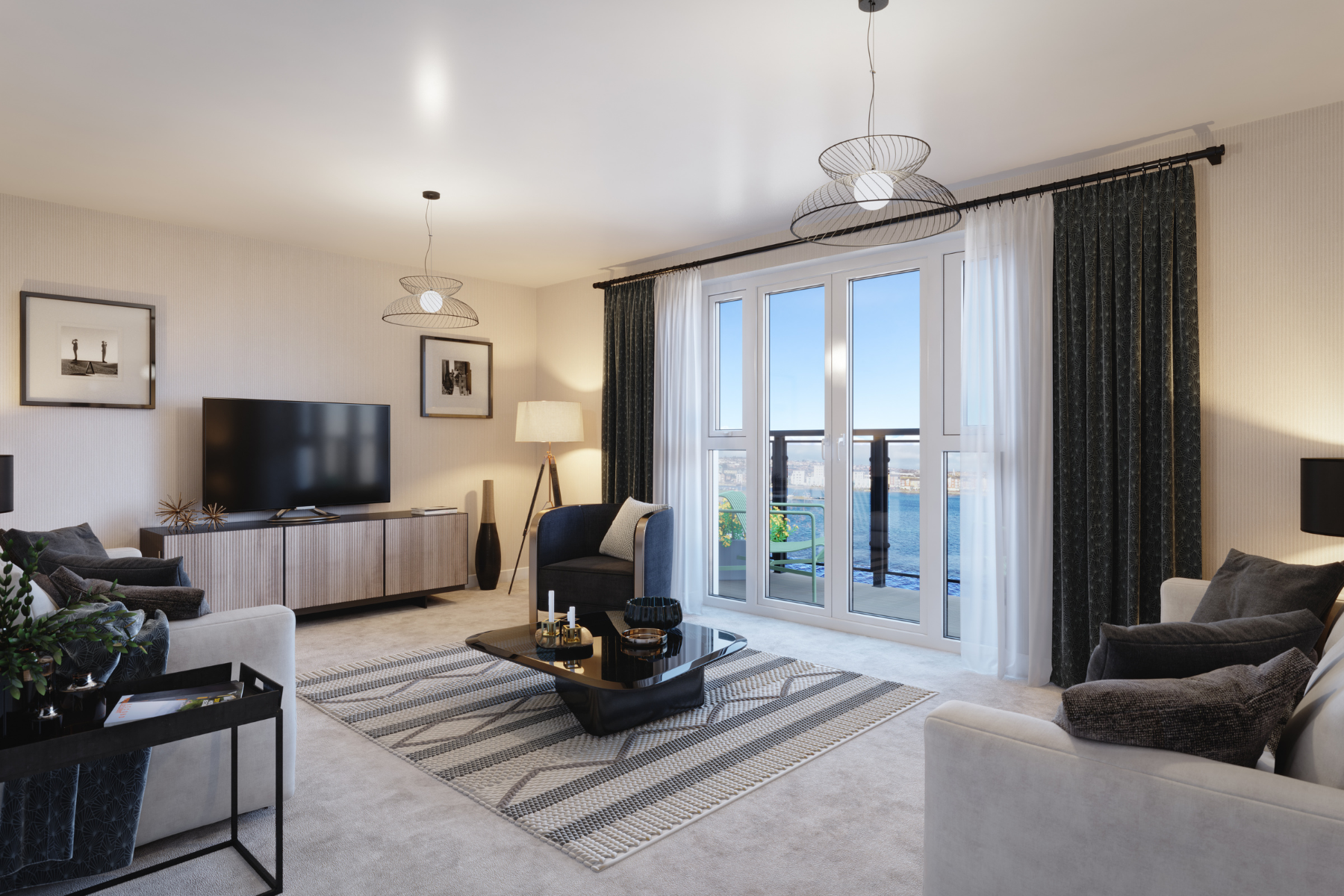 The spacious Oakham living room 