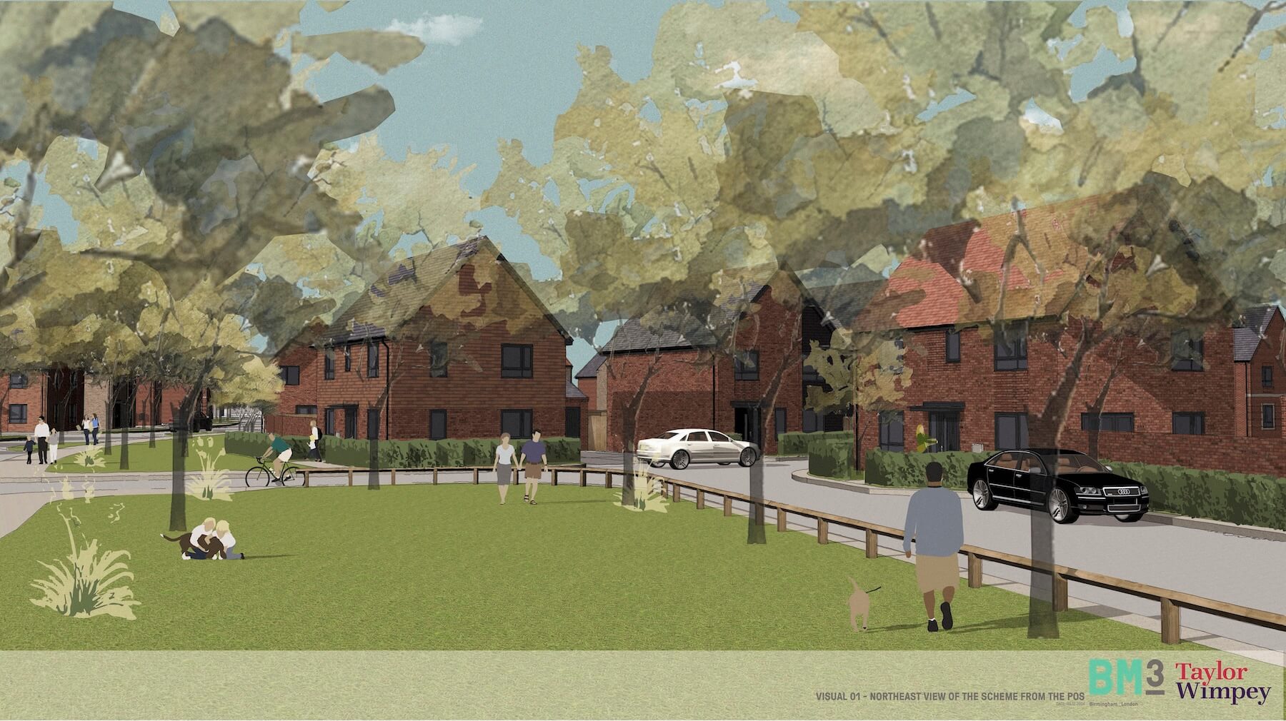 Taylor Wimpey Seghers Place Uckfield Northeast view of the scheme