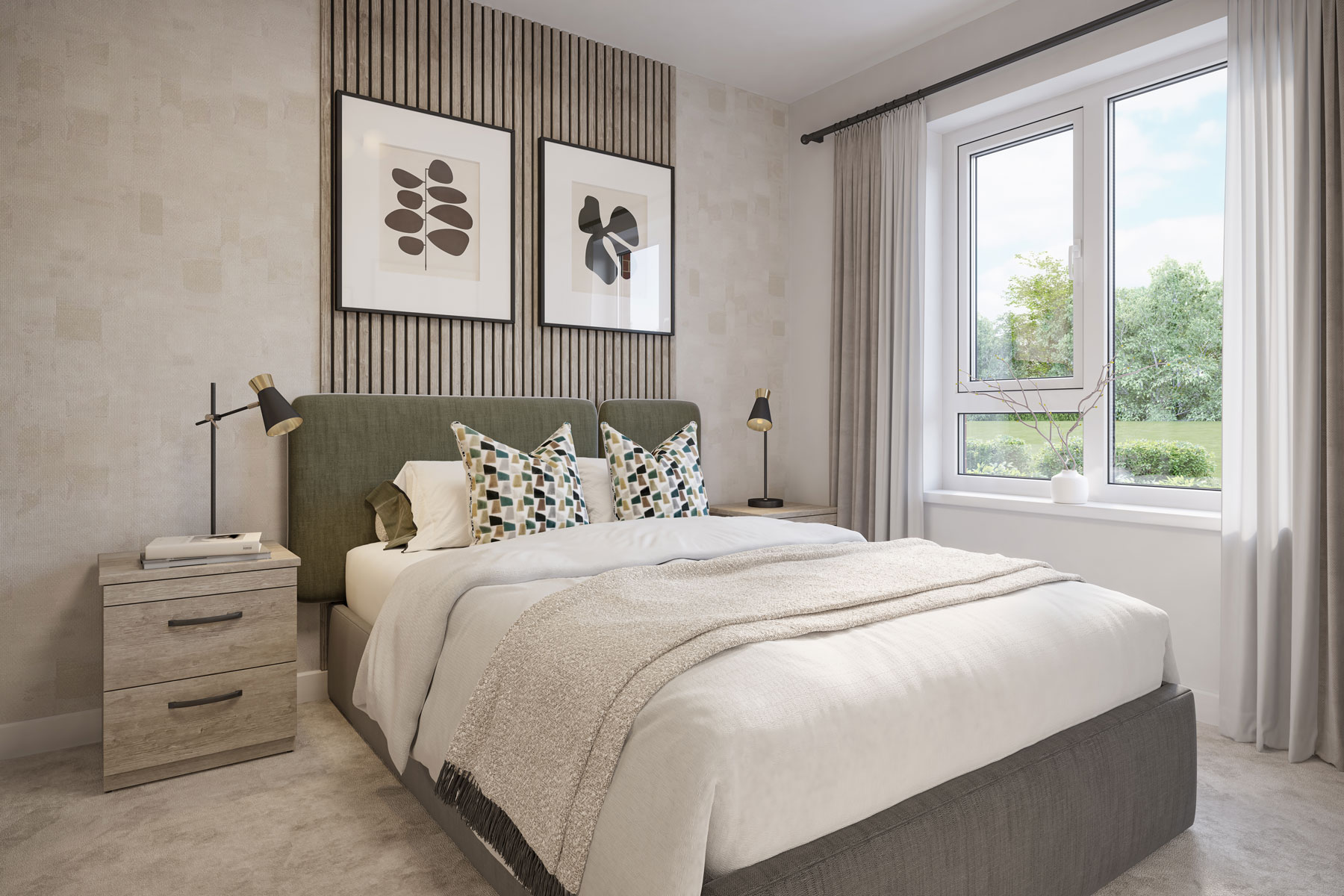 The second bedroom could alternatively be used as a guest room or study