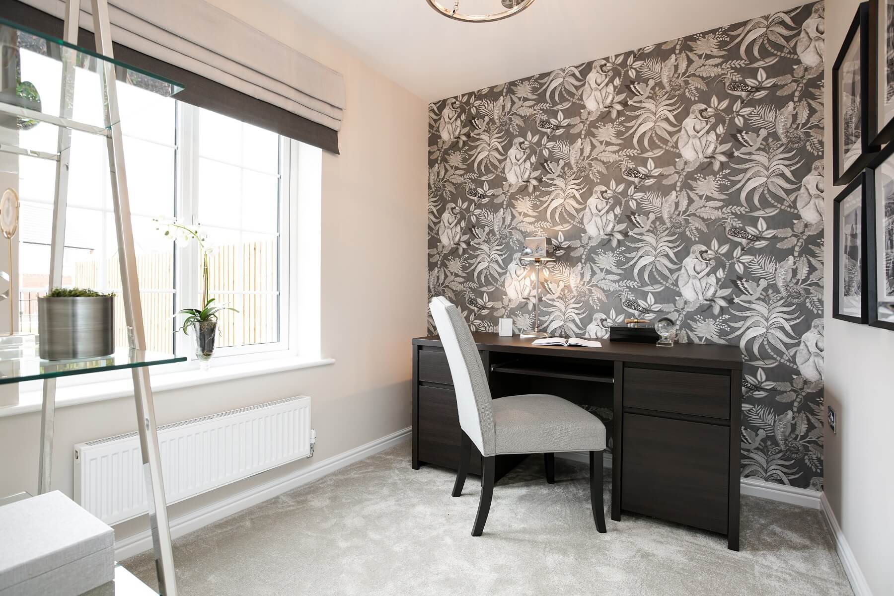 The downstairs study is perfect for home working