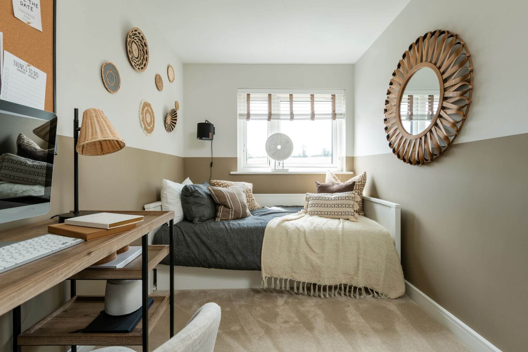 The third bedroom is well-suited to a child or home office