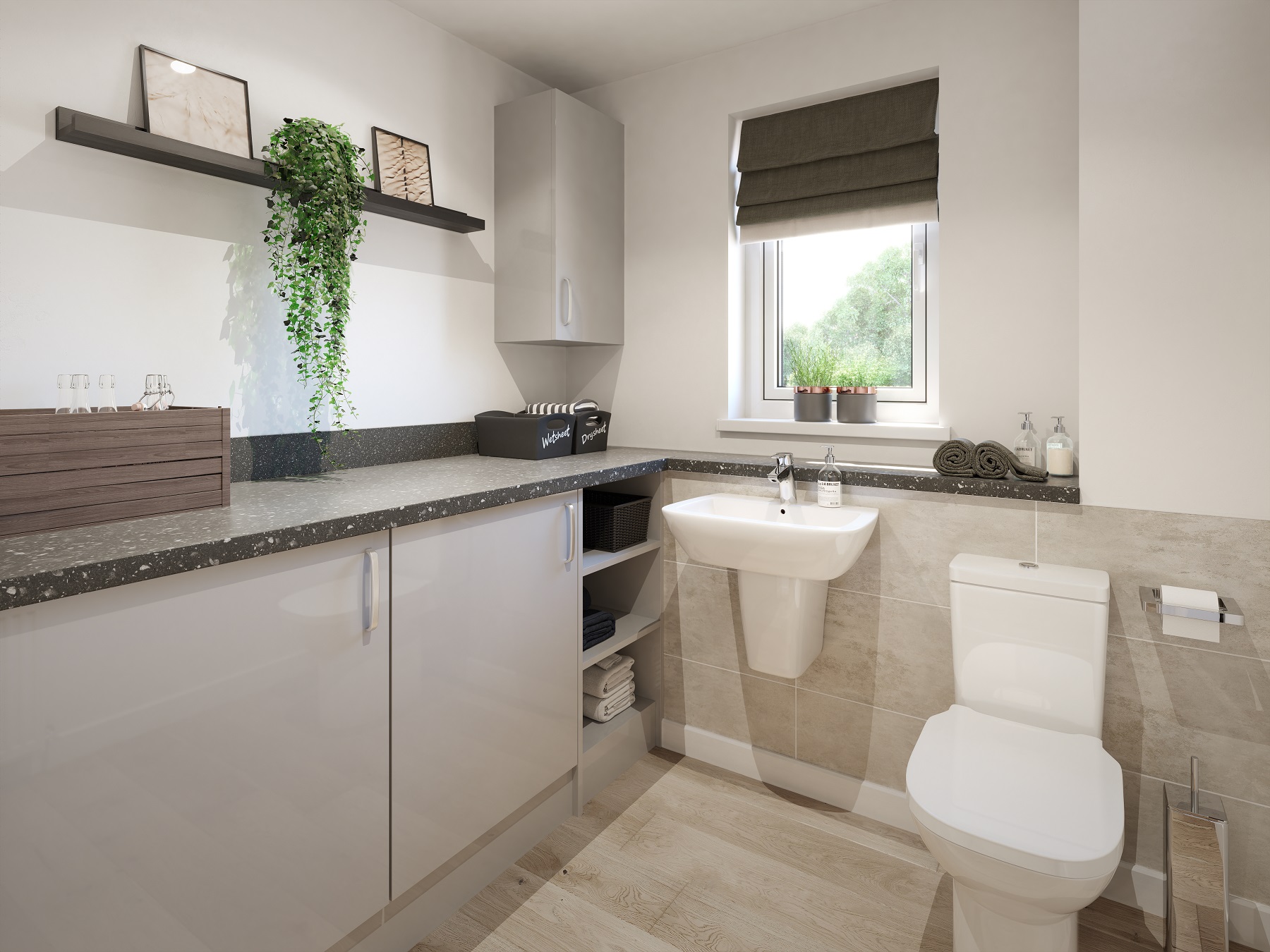 A handy utility room & WC on the lower floor