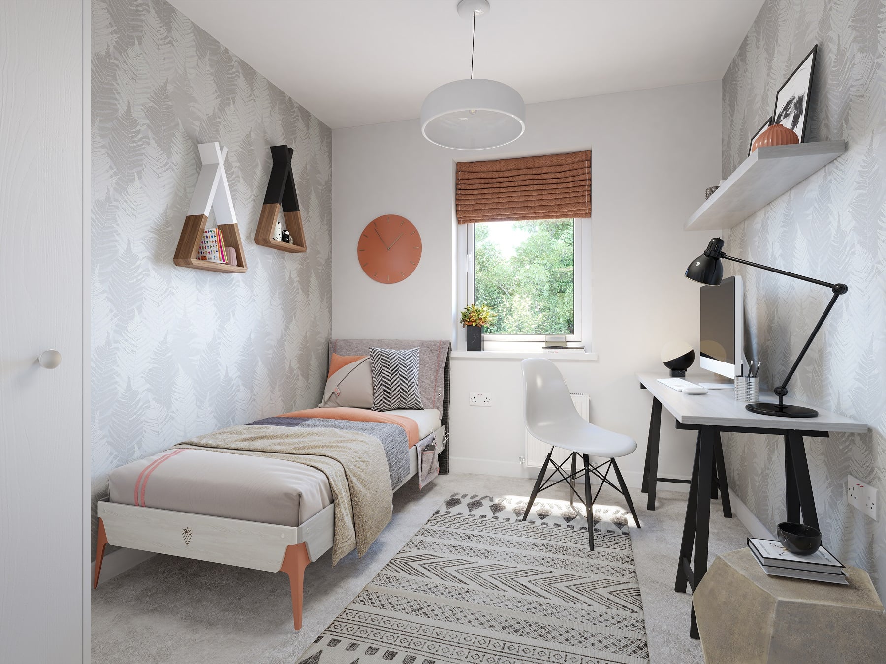 The third bedroom is ideal for a child's room or study