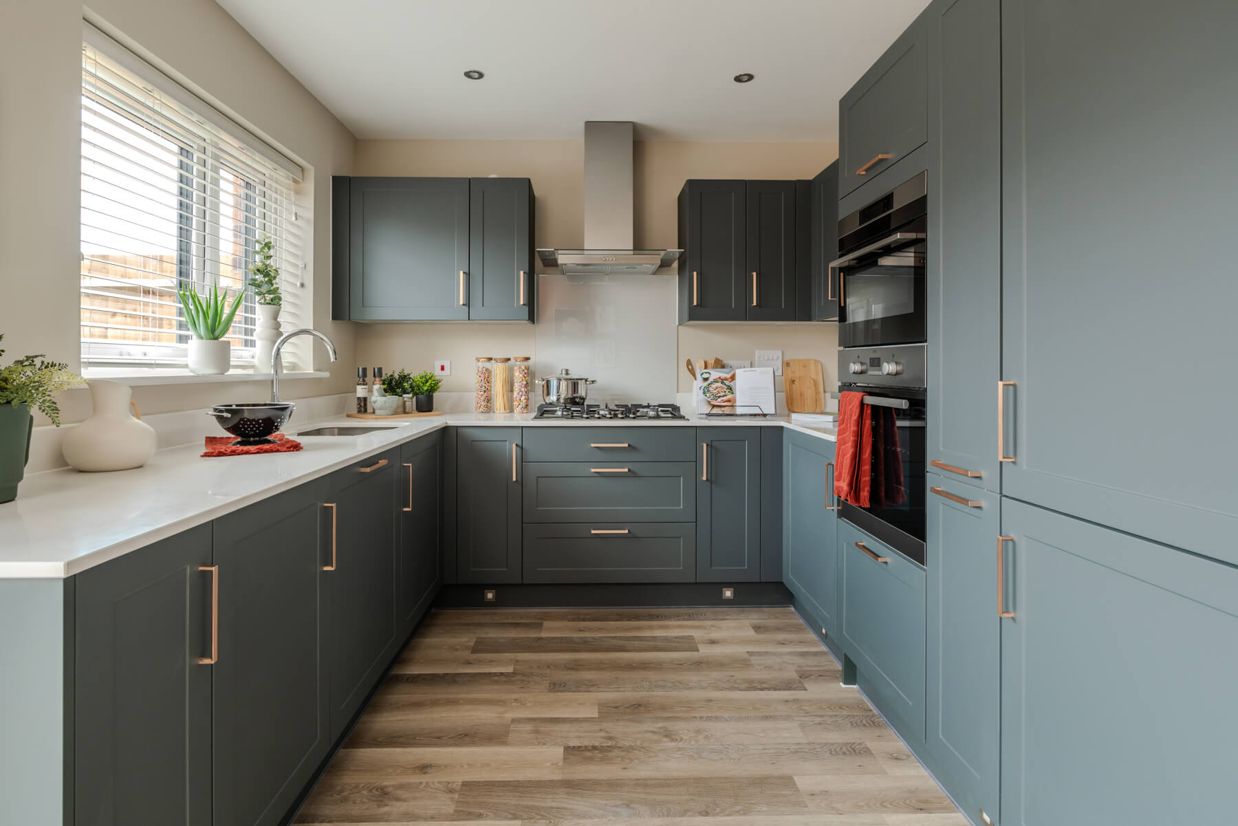 A modern spacious kitchen/dining area