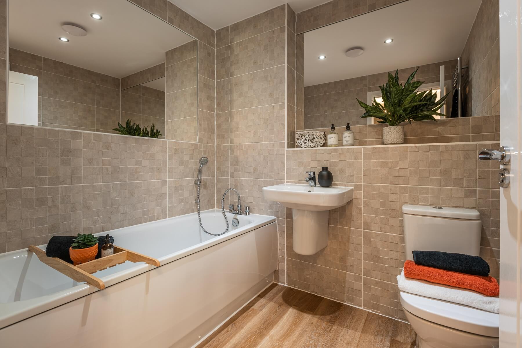 The main bathroom with high quality fixtures and fittings