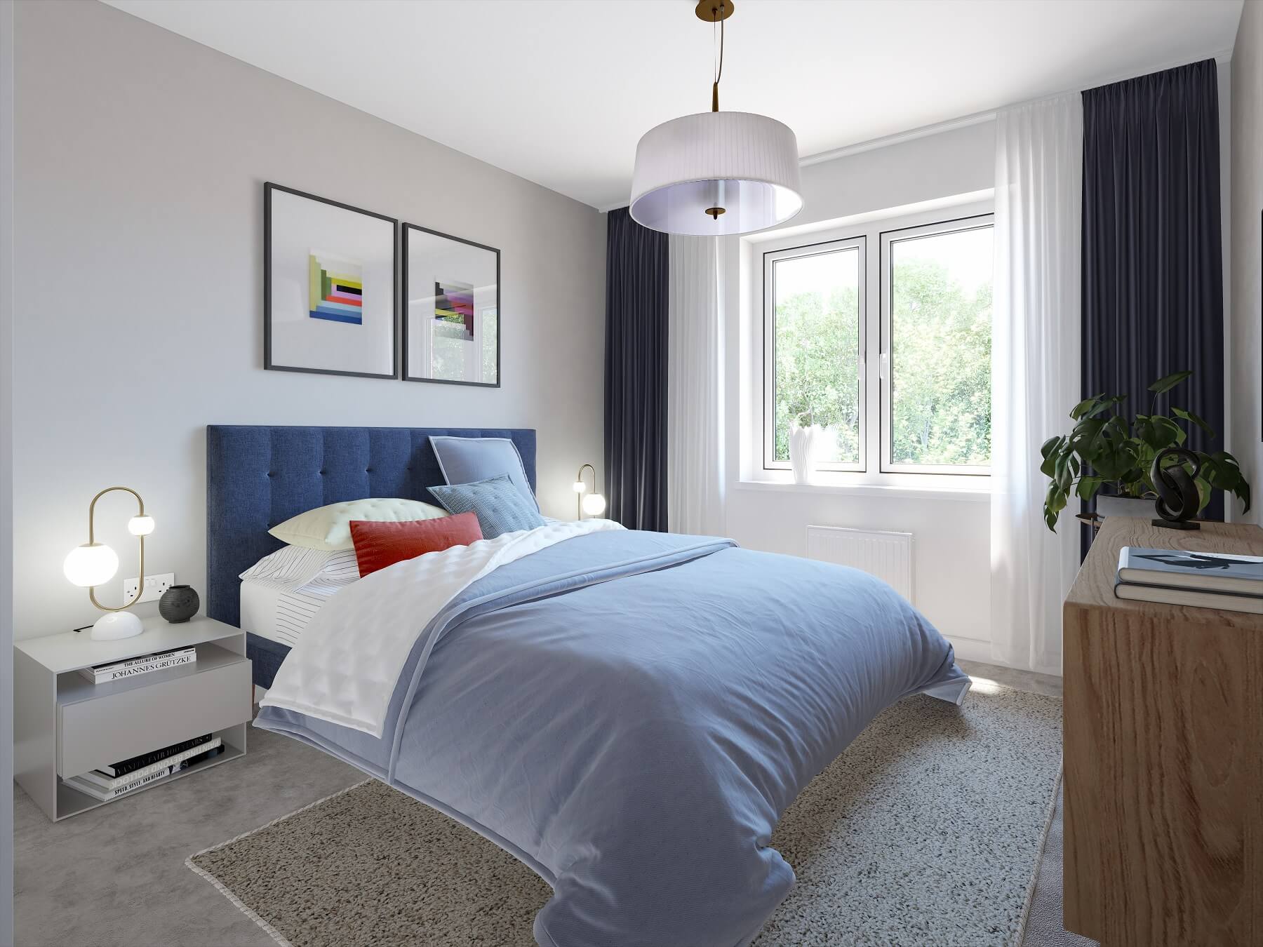 The third double bedroom is a spacious room to relax in