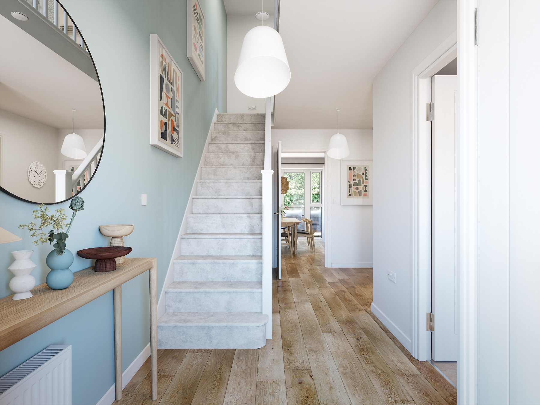 The light & airy welcoming hallway