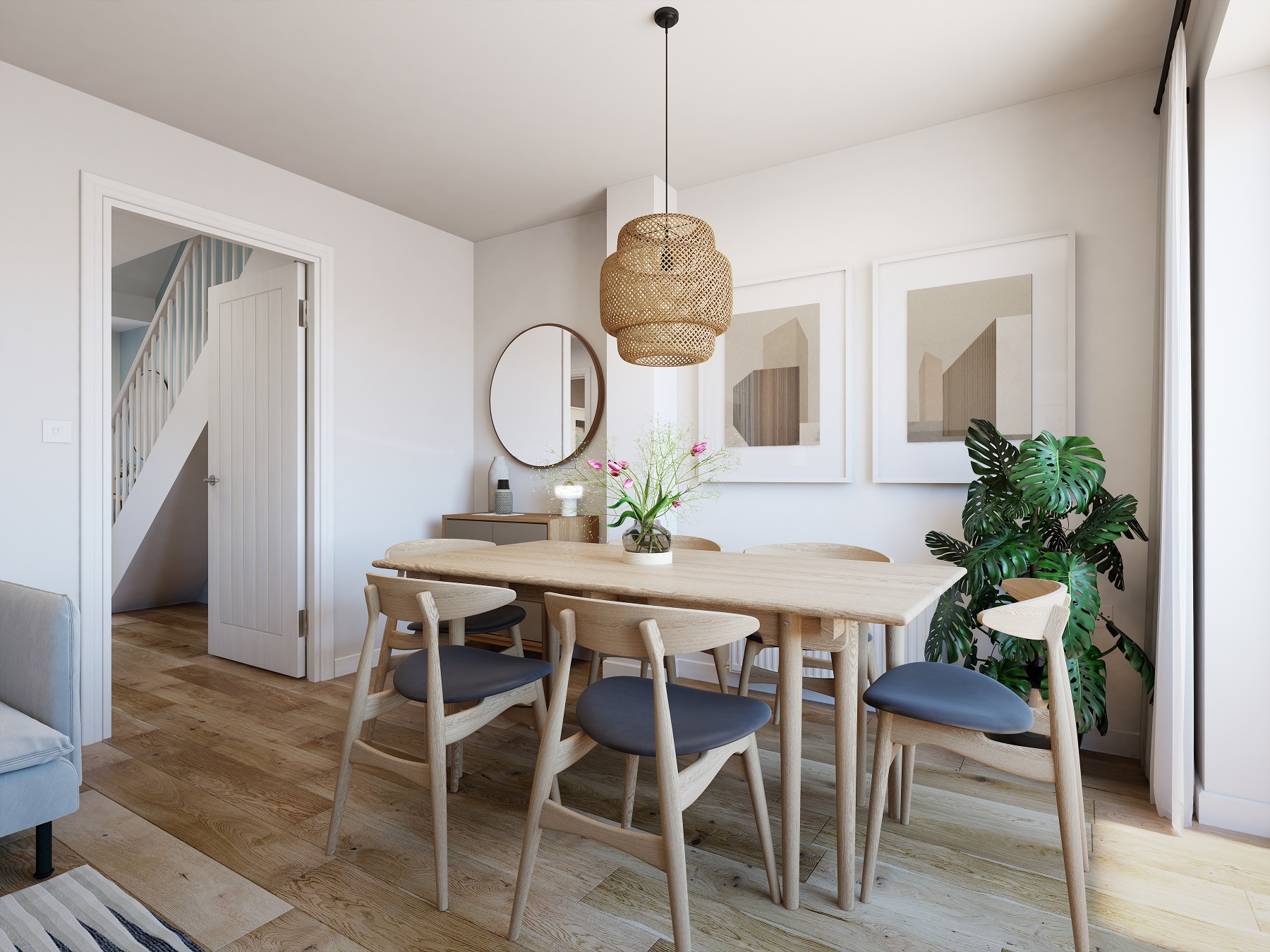 The dining area is ideal for family meals