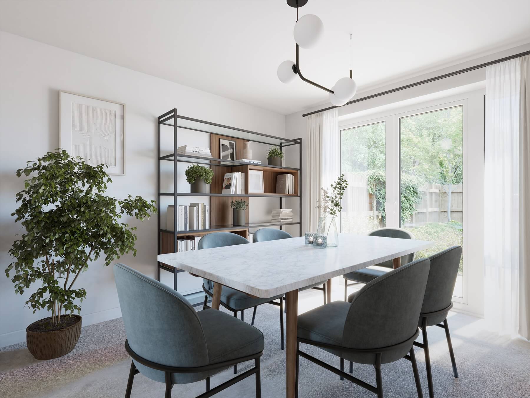 Light and airy dining area