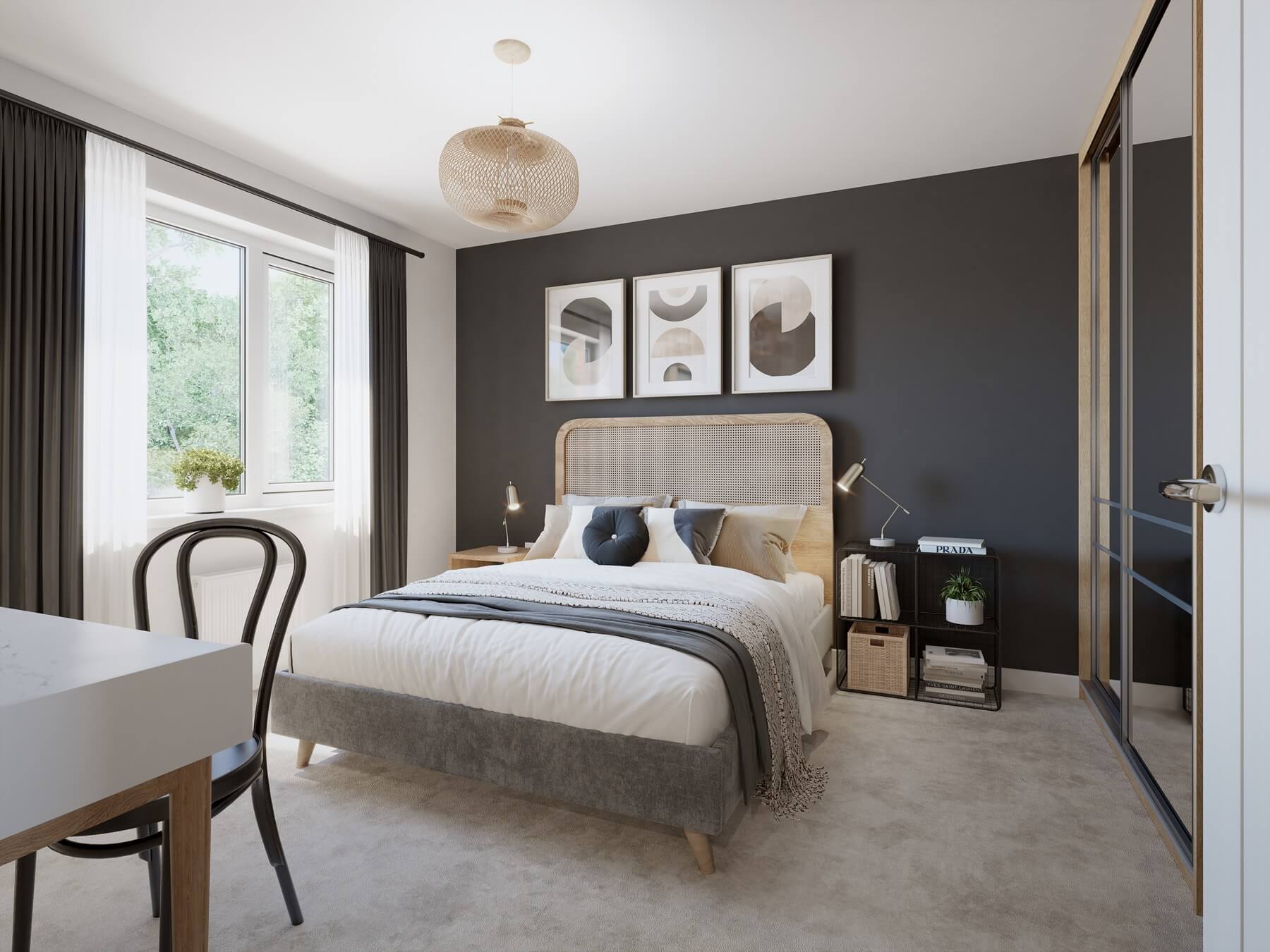 The main bedroom offers luxury