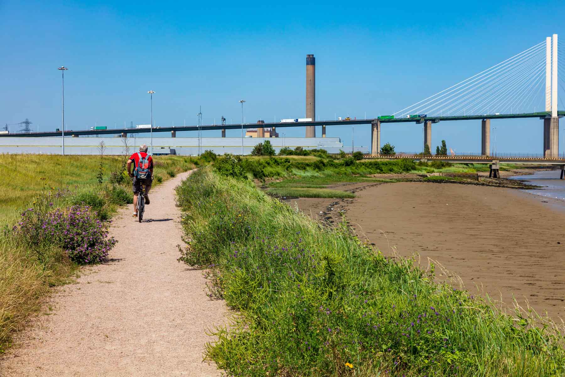 The development offers a nearby cycle path with river views
