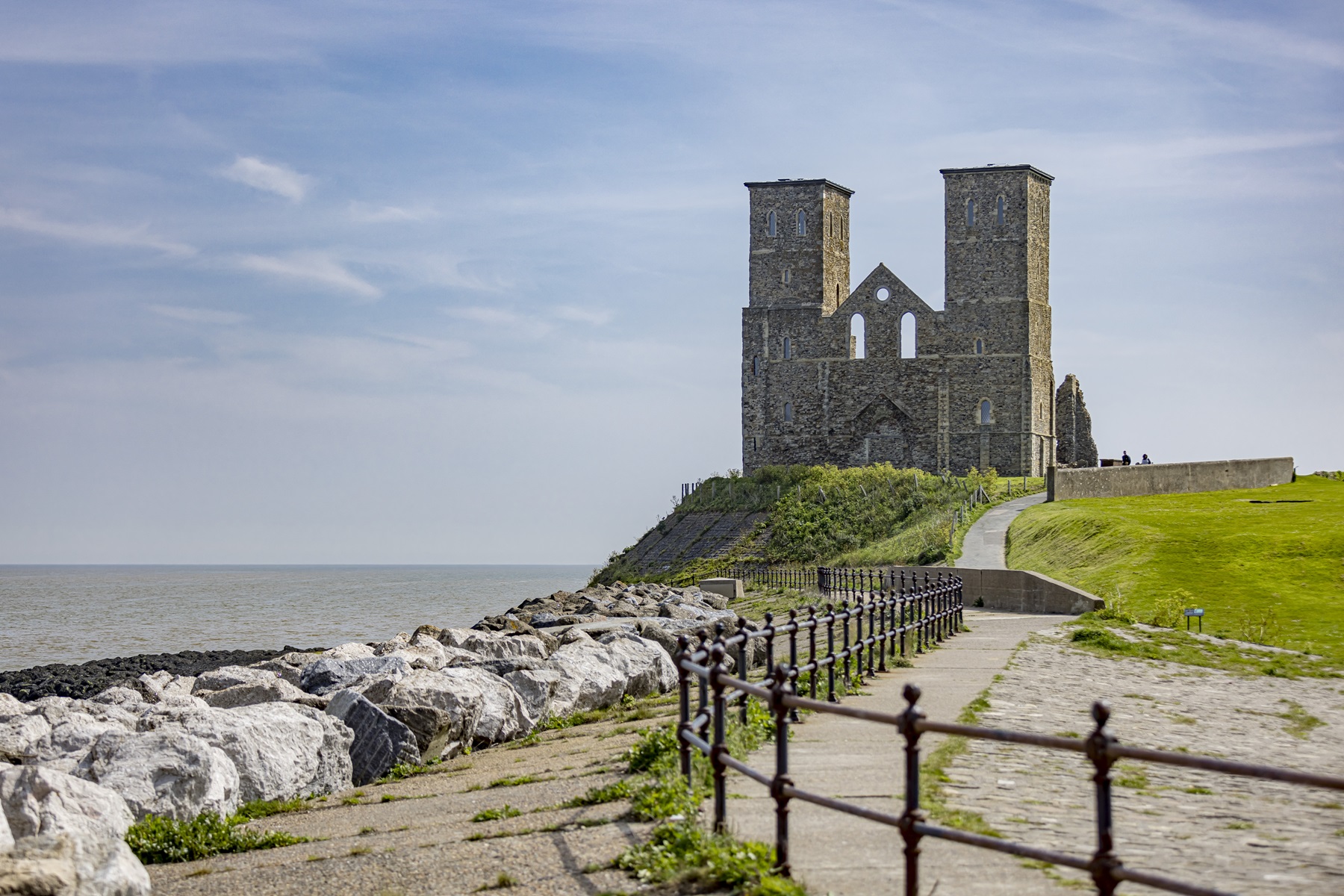 The nearby Reculver Roman fort, a historical site steeped in history