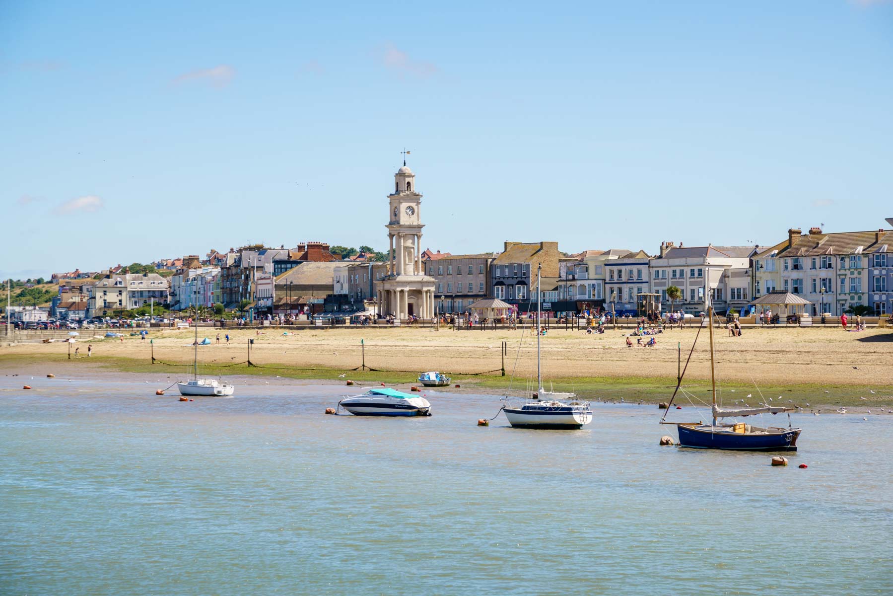 Herne Bay is a seaside town with a quaint promenade and a distinctive clock tower