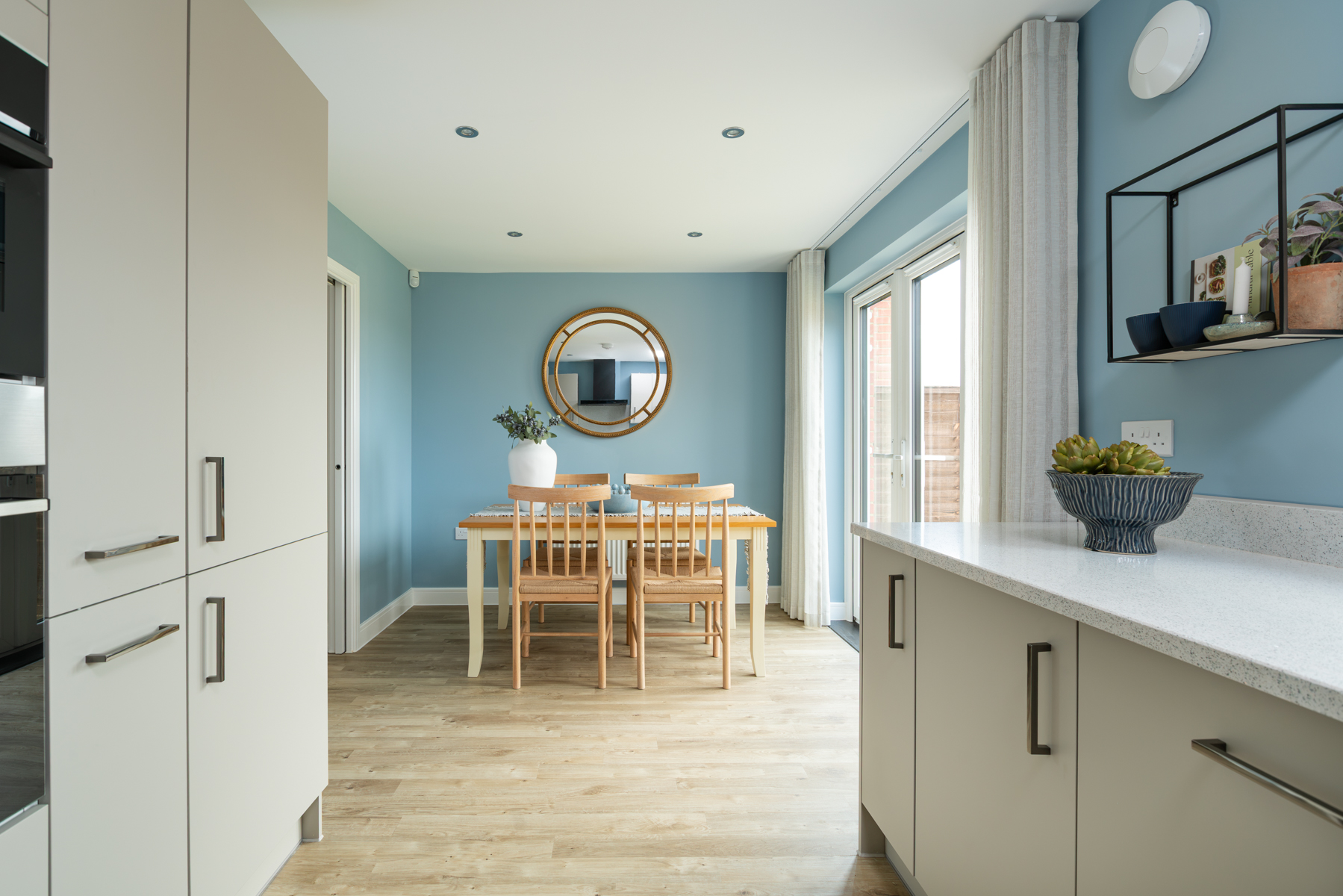 A spacious, open-plan kitchen and dining area