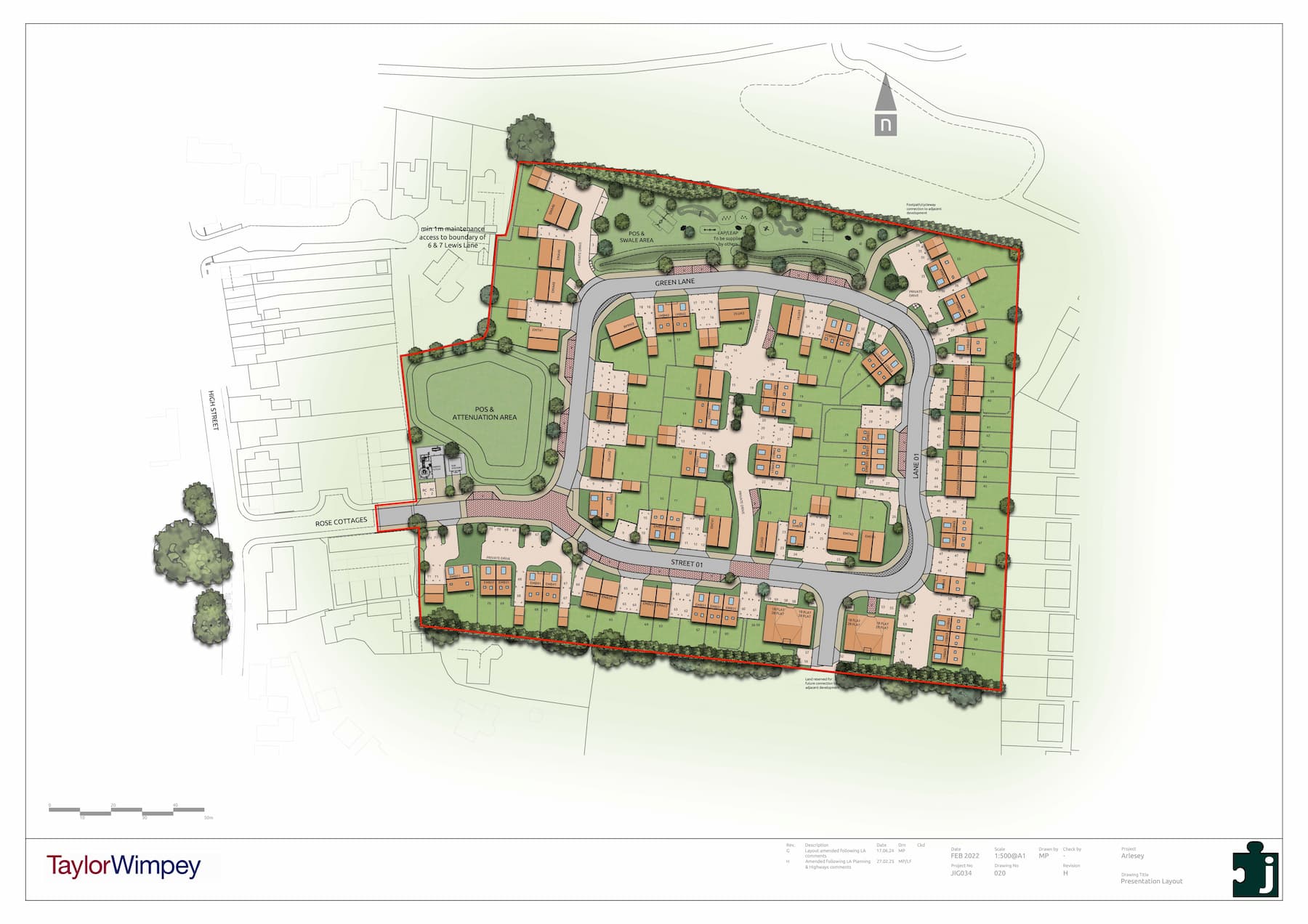 Proposed plan for the development at Arlesey