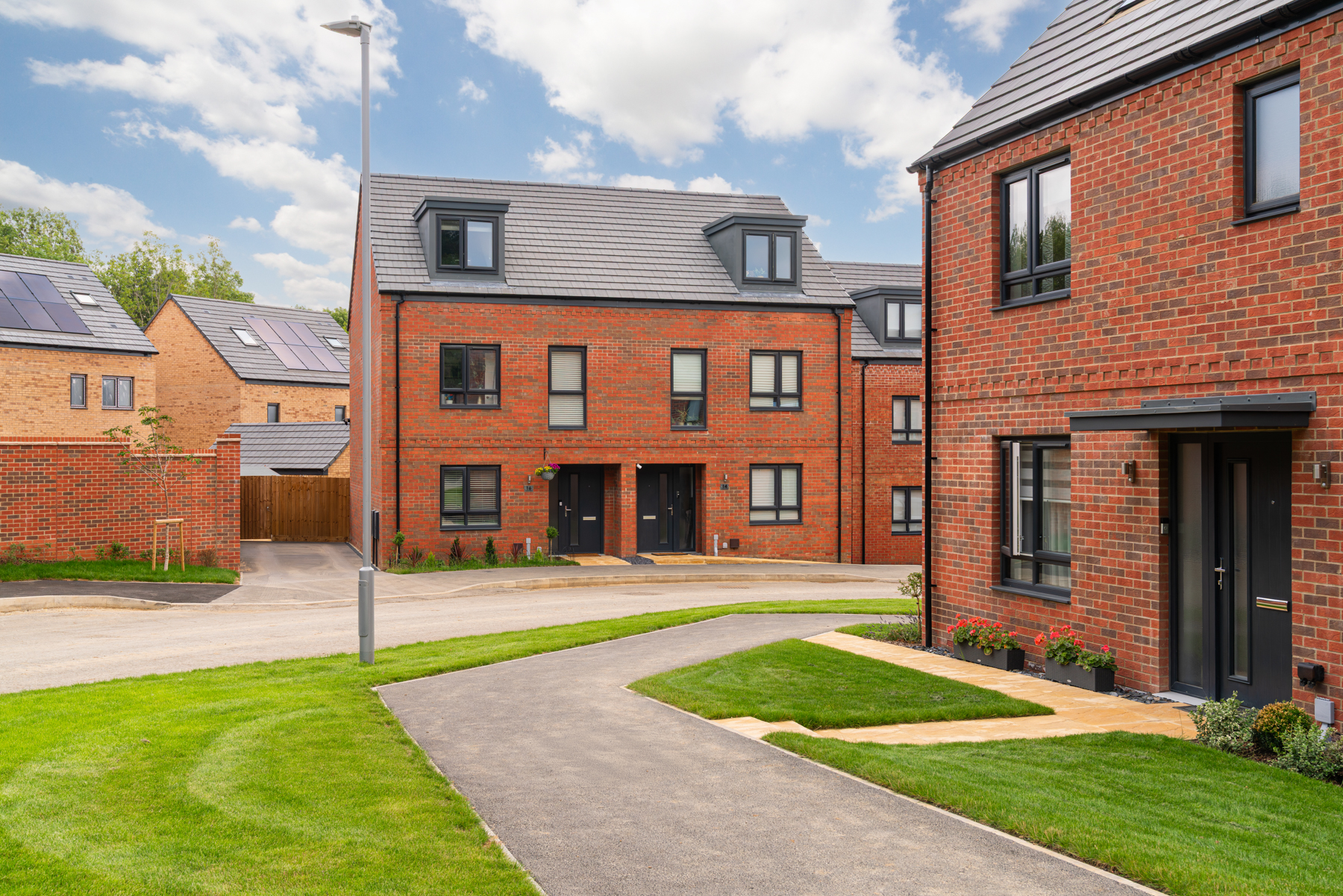 An attractive development of brand new homes