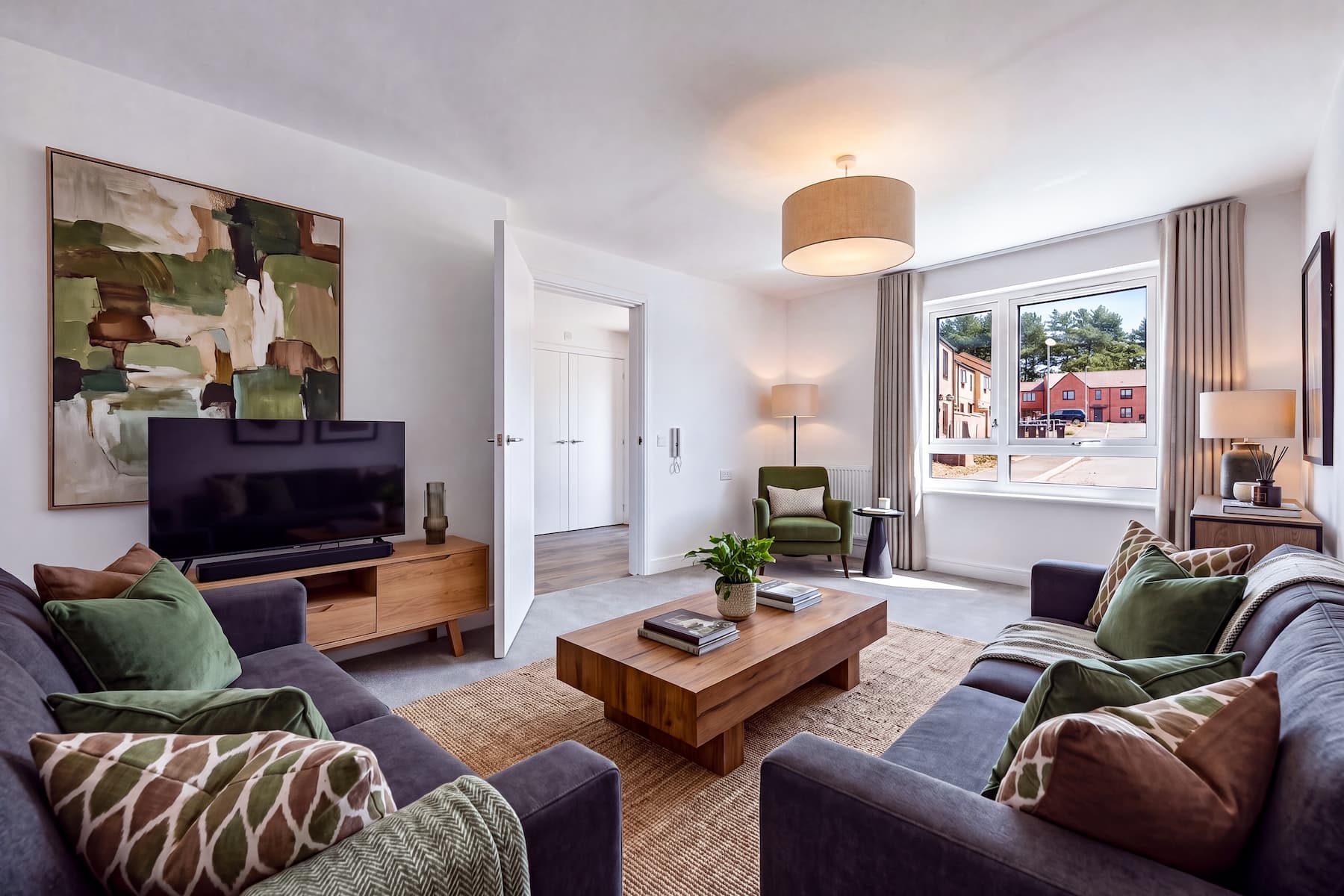 A generous lounge for film nights