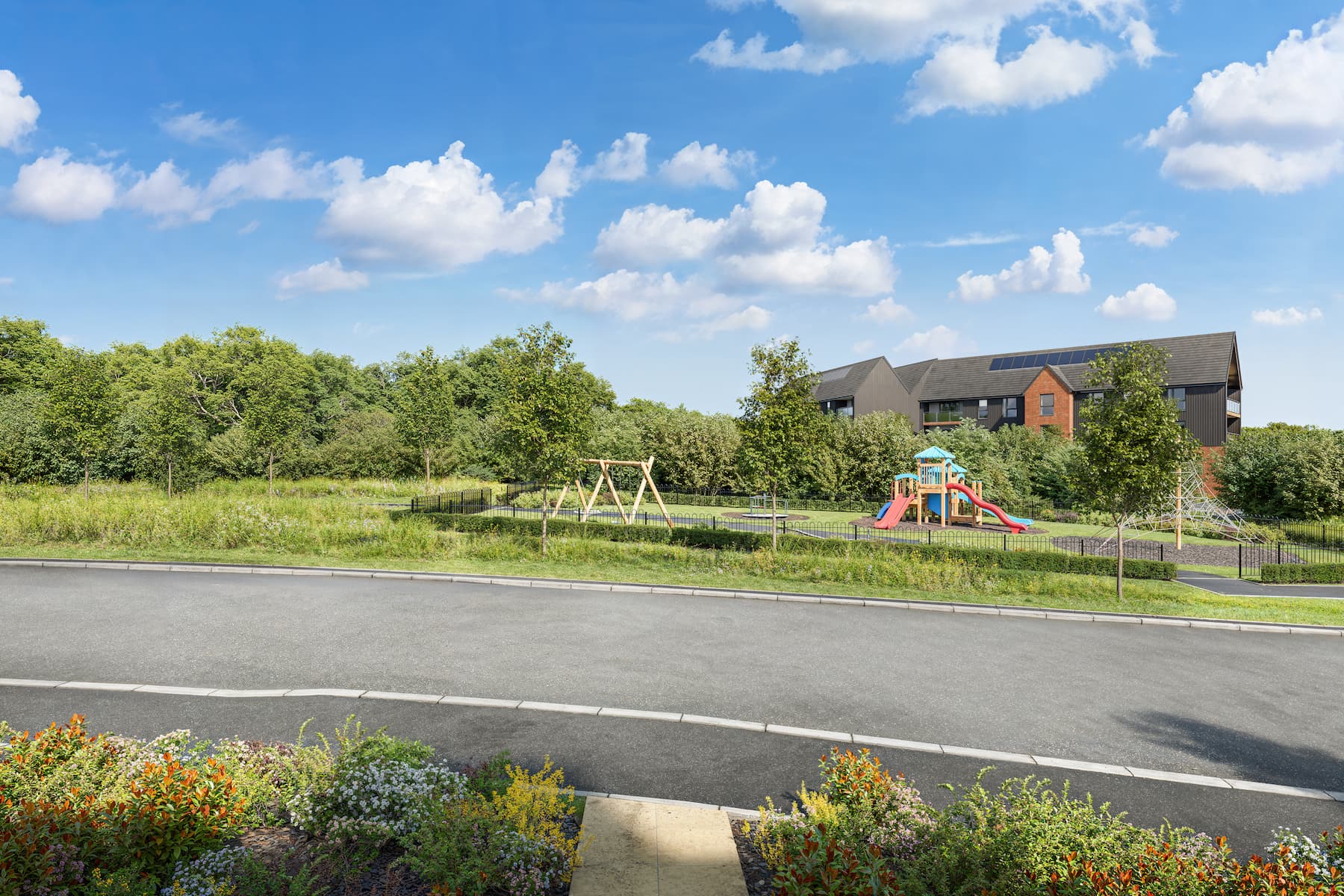 Plot 101 has a lovely view out of green space and the play area
