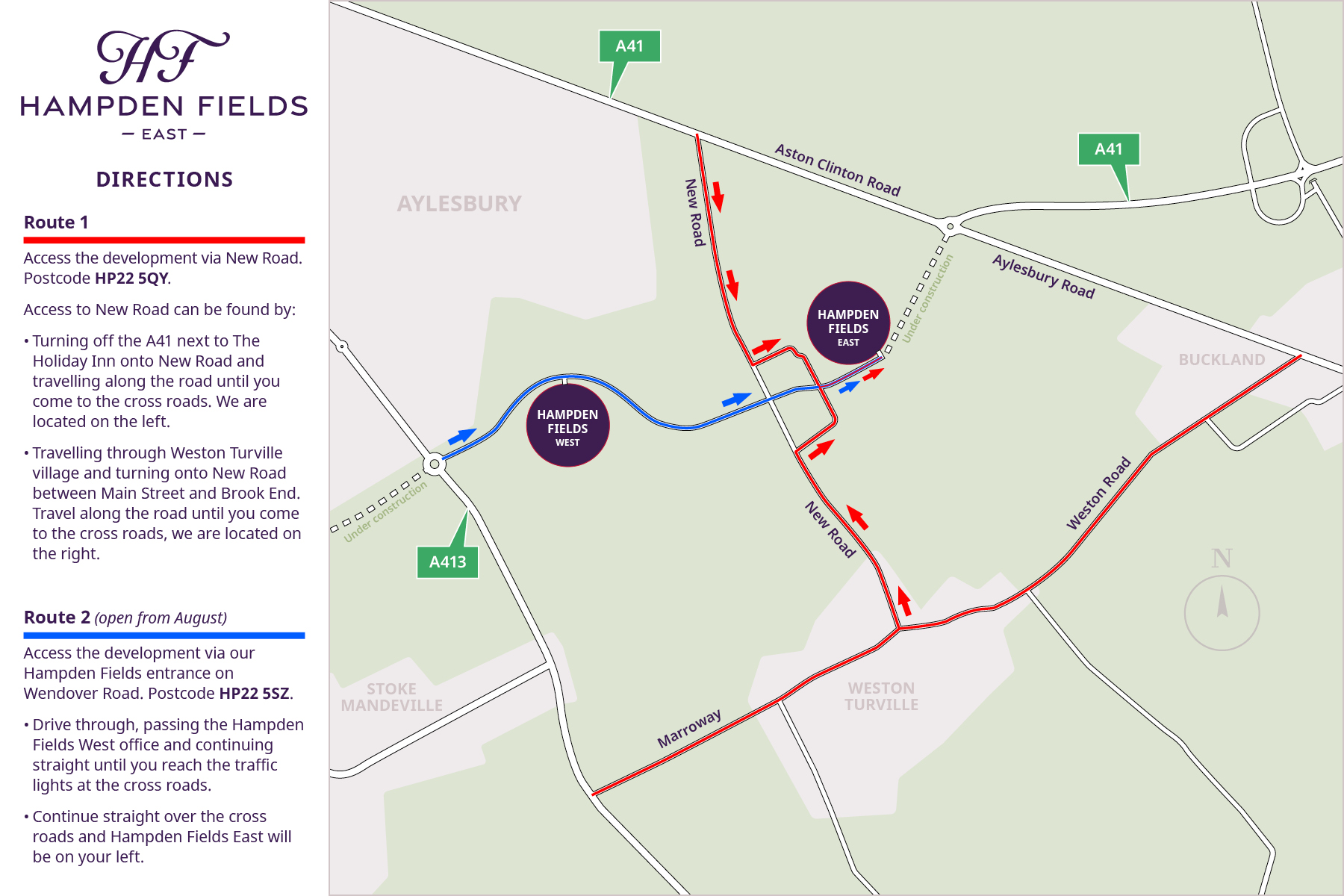 Directions to Hampden Fields East