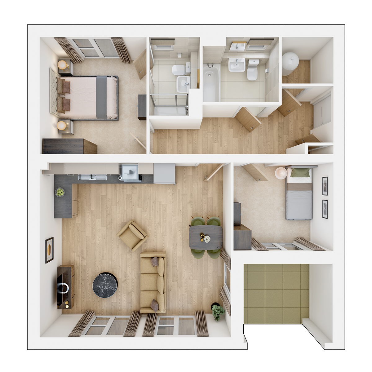 Plot 445 The Buckland Apartment floor plan